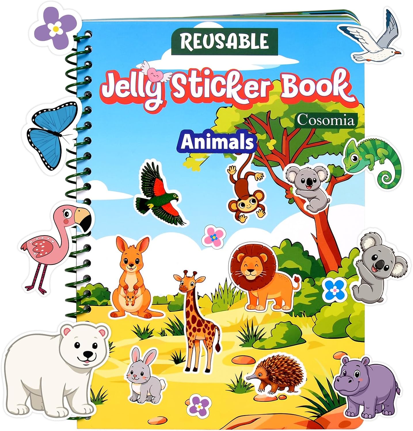 Jelly Sticker Book for Kids 3-5, Reusable Sticker Book for Toddlers