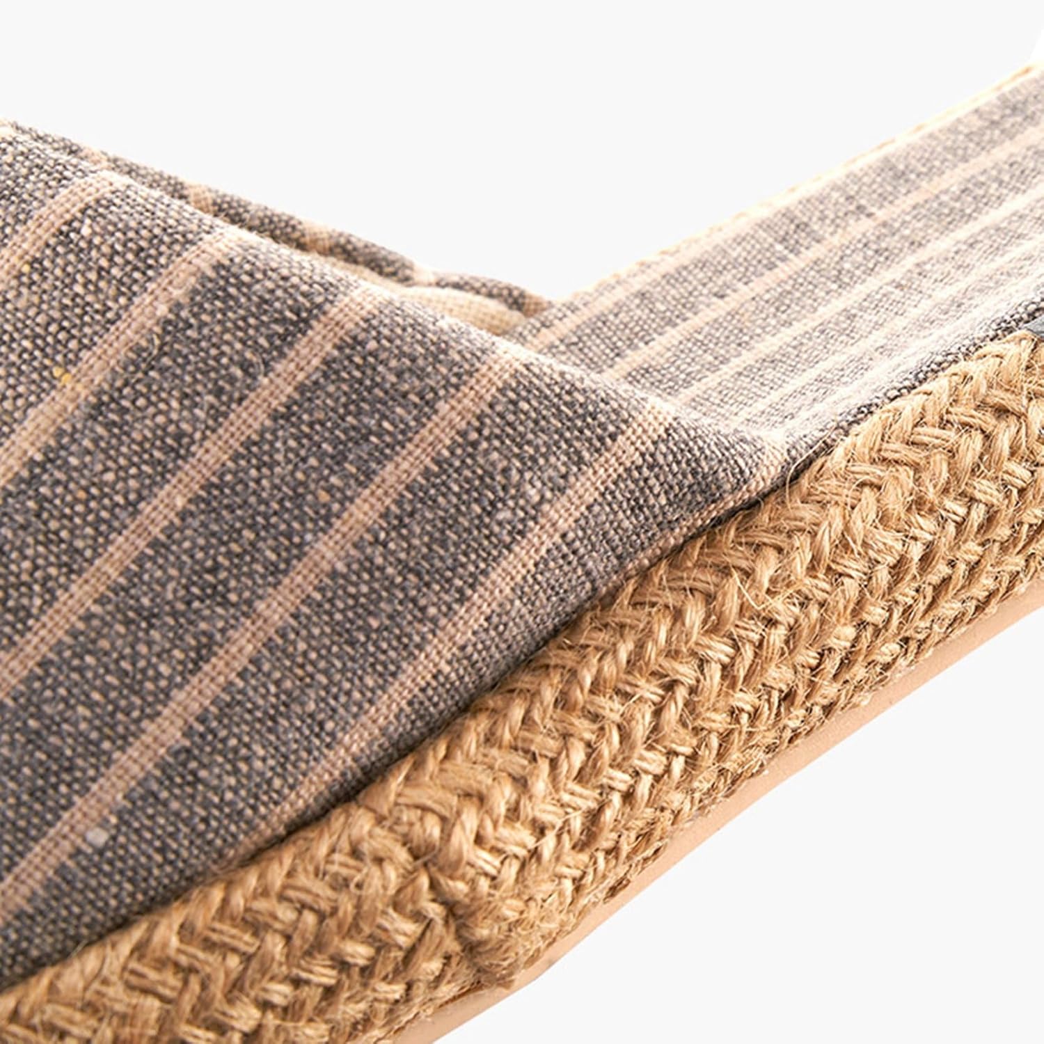 [GUREITOJP] リネンスリッパ 麻底 屋内スリッパ 綿麻 ストライプ柄 履き替え 室内用 夫婦 来客用 通気 さらっと ノン