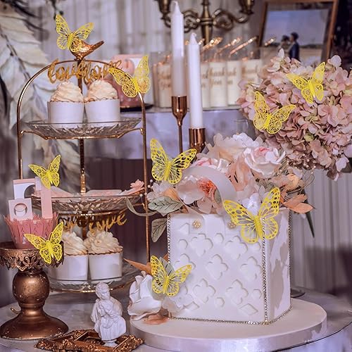 Miniatura 19 de Calcomanías de pared de mariposa 3D, 72 unidades, 3 tamaños, 3 estilos, calcomanías de pared metálicas extraíbles, calcomanías de pared para nevera,