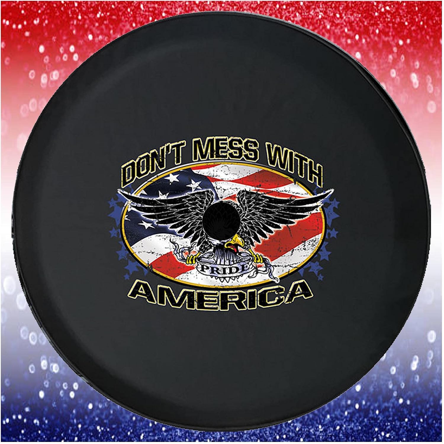 Spare Tire Cover Dont Mess America Black Accessories for Trailers Trucks SUVs RV Campers 28-29 Inch