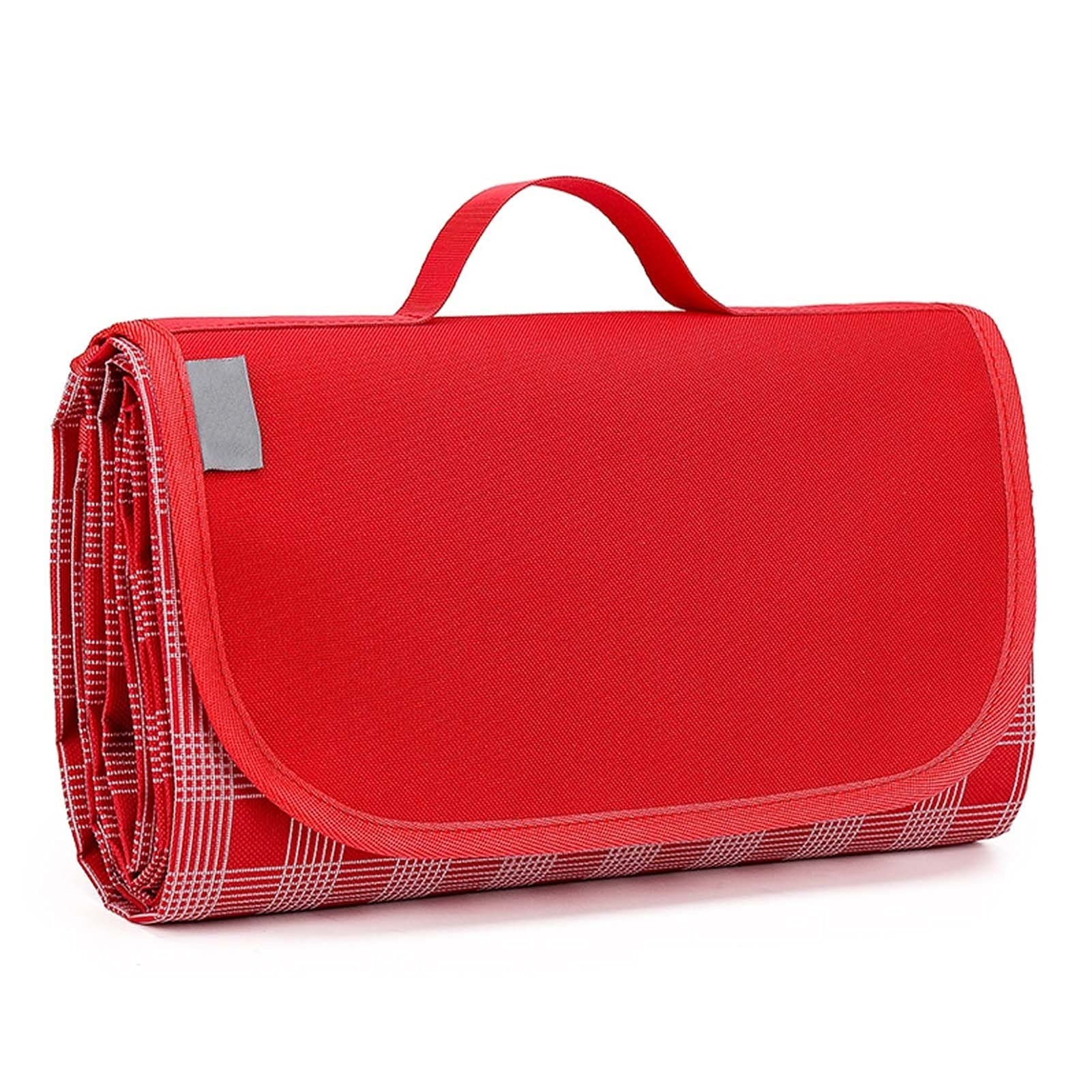 Couverture de Pique Niques, 200 x 200 cm, Natte de Plage Imperméable, Tapis Pique Niques Nappe Picnic pour Extérieur Camping Parc Cour (Color : Red Grid)