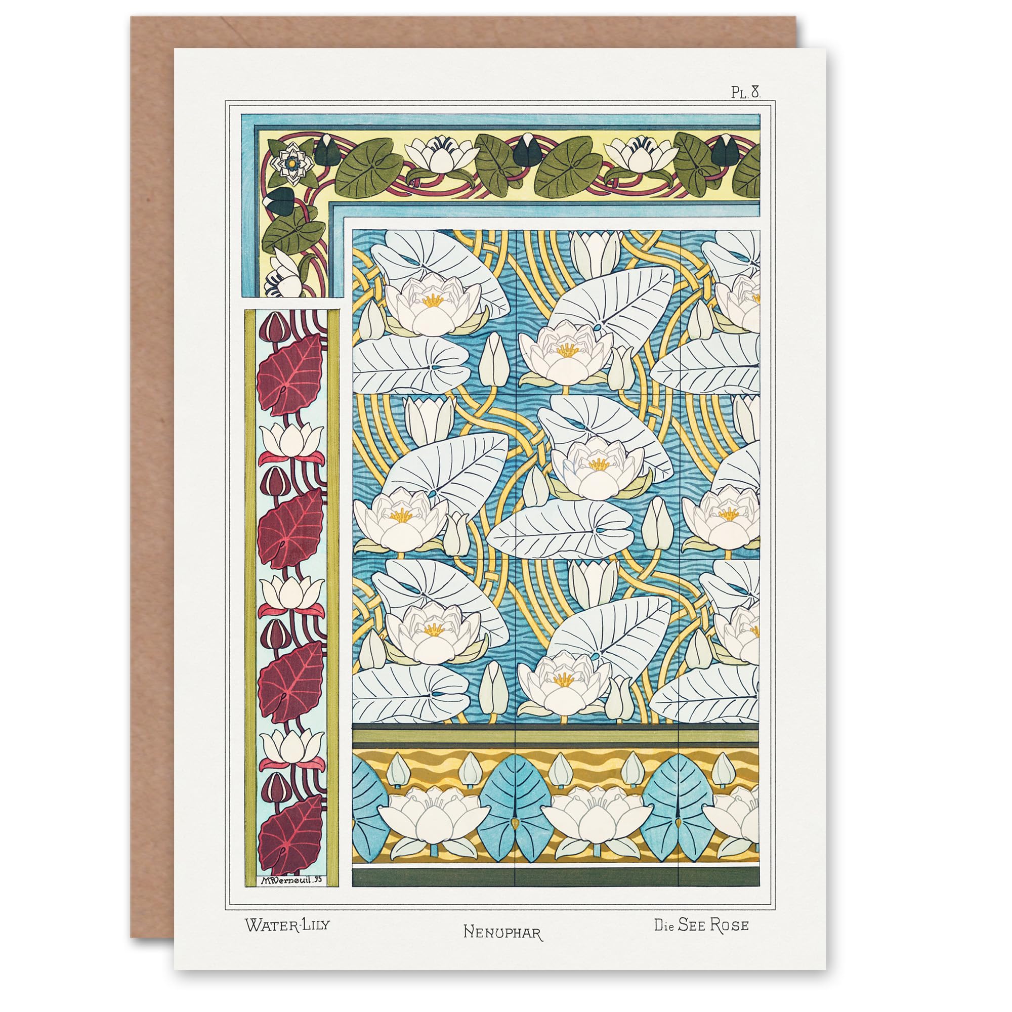 Artery8 Maurice Pillard Verneuil Art Card Water Lily Patterns