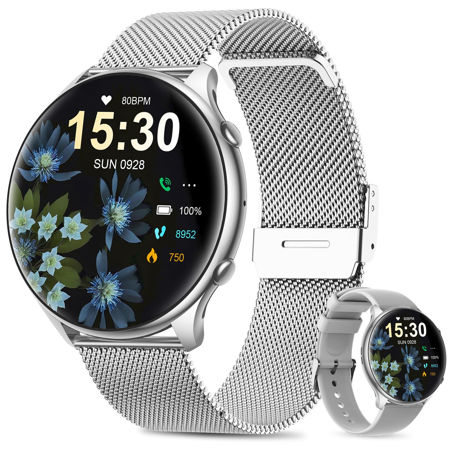SLOKSFil 2024 Smartwatch Donna, Fitness Tracker con Contapassi, Sonno, Cardiofrequenzimetro, 1.39'' Orologio Smartwatch con Funzione Telefono, IP68 Smart watch Donna per Android & iOS