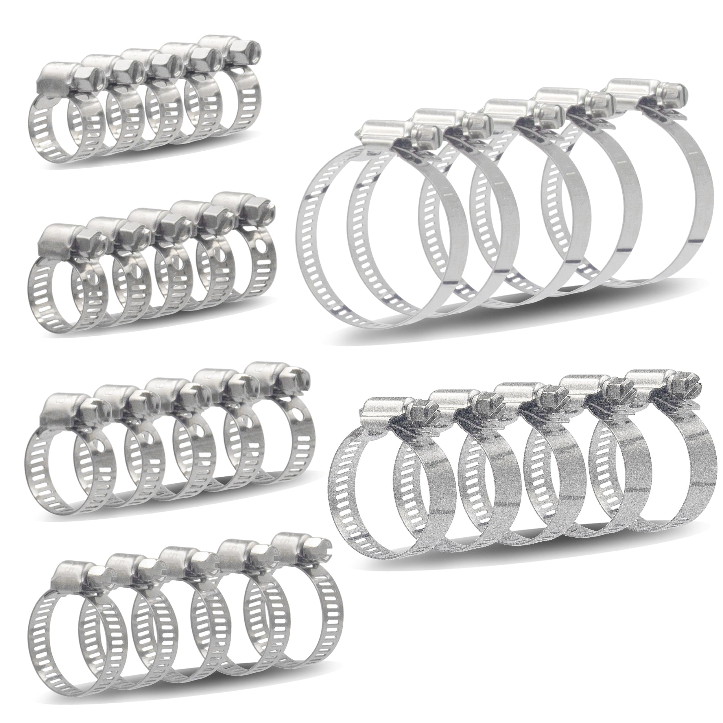 Collier de serrage pour durite et plomberie : lot de 30 pièces ajustables