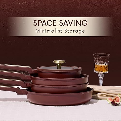 Miniatura 8 de CAROTE Juego de ollas y sartenes antiadherentes, juego de 14 utensilios de cocina antiadherentes, no tóxico y libre de PFOA y PFOS, lavavajillas,