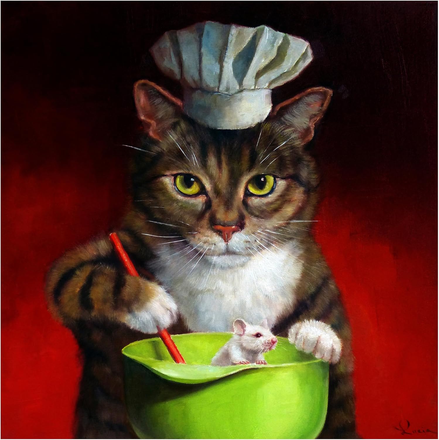 Trademark Fine Art Canvas Wall Art - Lucia Heffernan 'Guest For Dinner' Wall Art for Living Room, Bedroom, or Office Décor