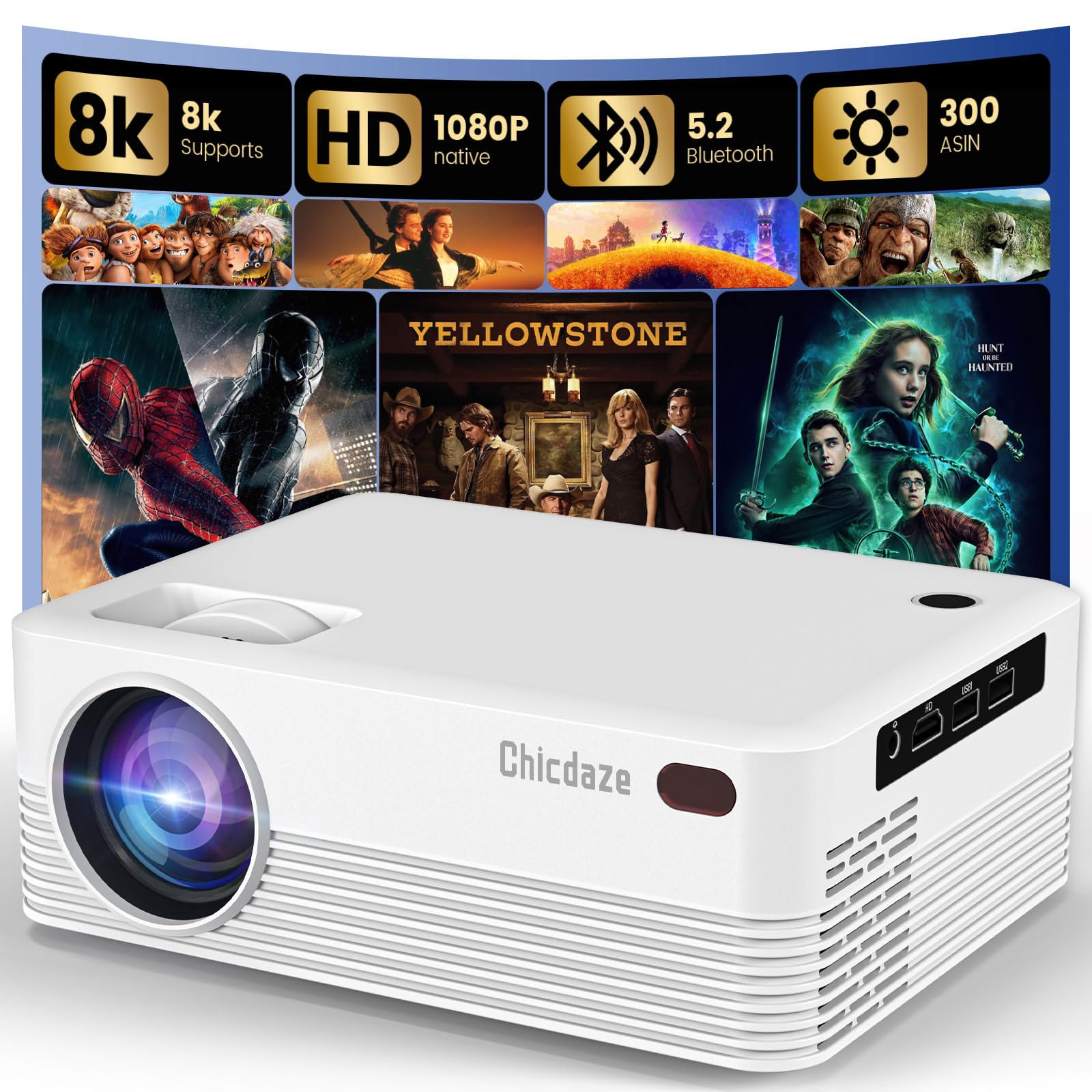Amazon.com: Mini Projector, Portable Projector with WiFi and