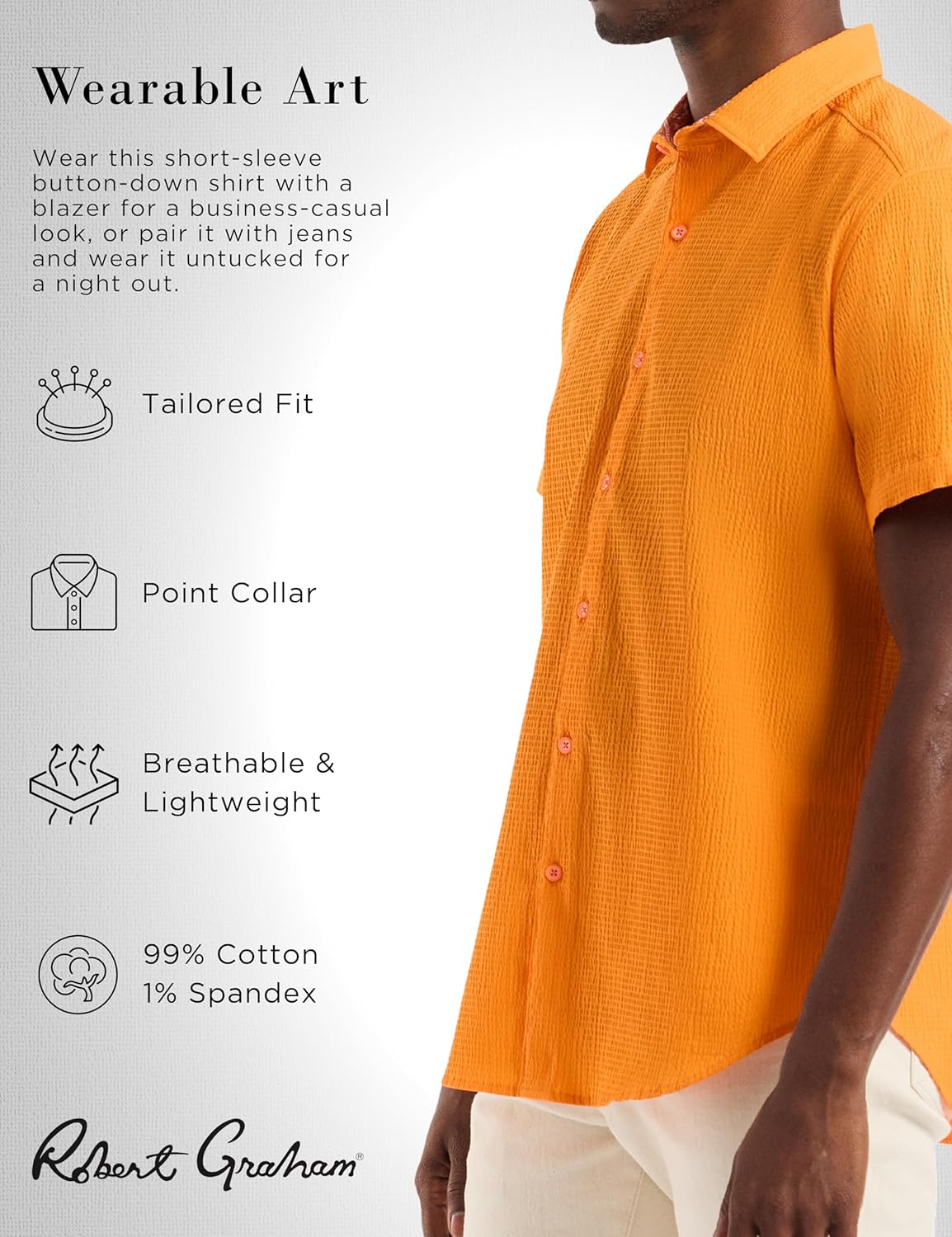 Robert Graham Mens Robert Graham Mens Piers Short Sleeve Button Down Woven Shirt - Image 2