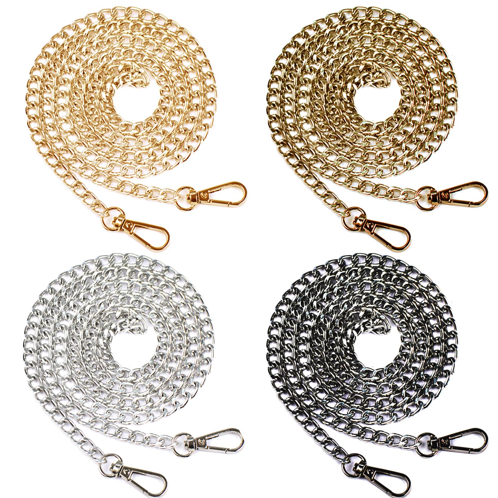 Cadena Bolso Plata120 cm, Correa de Cadena Plata para Bolso, Cadena de Repuesto para Bolso Correa de Cadena Bolso Bandolera de Aluminio para DIY Bolso de Hombro Fabricación de Monederos