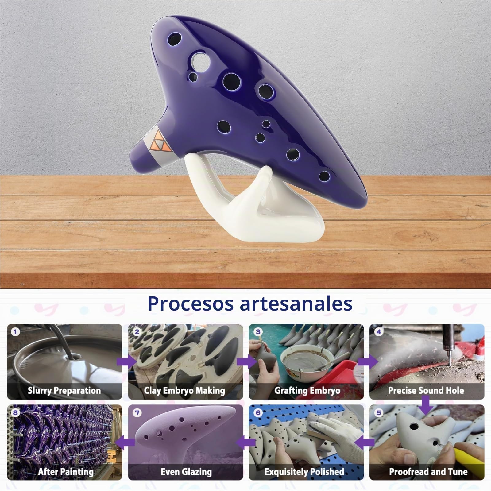 Zelda Ocarina Alto C de 12 agujeros con libro de canciones (canciones de la leyenda de Zelda) con soporte de exhibición bolsa protectora