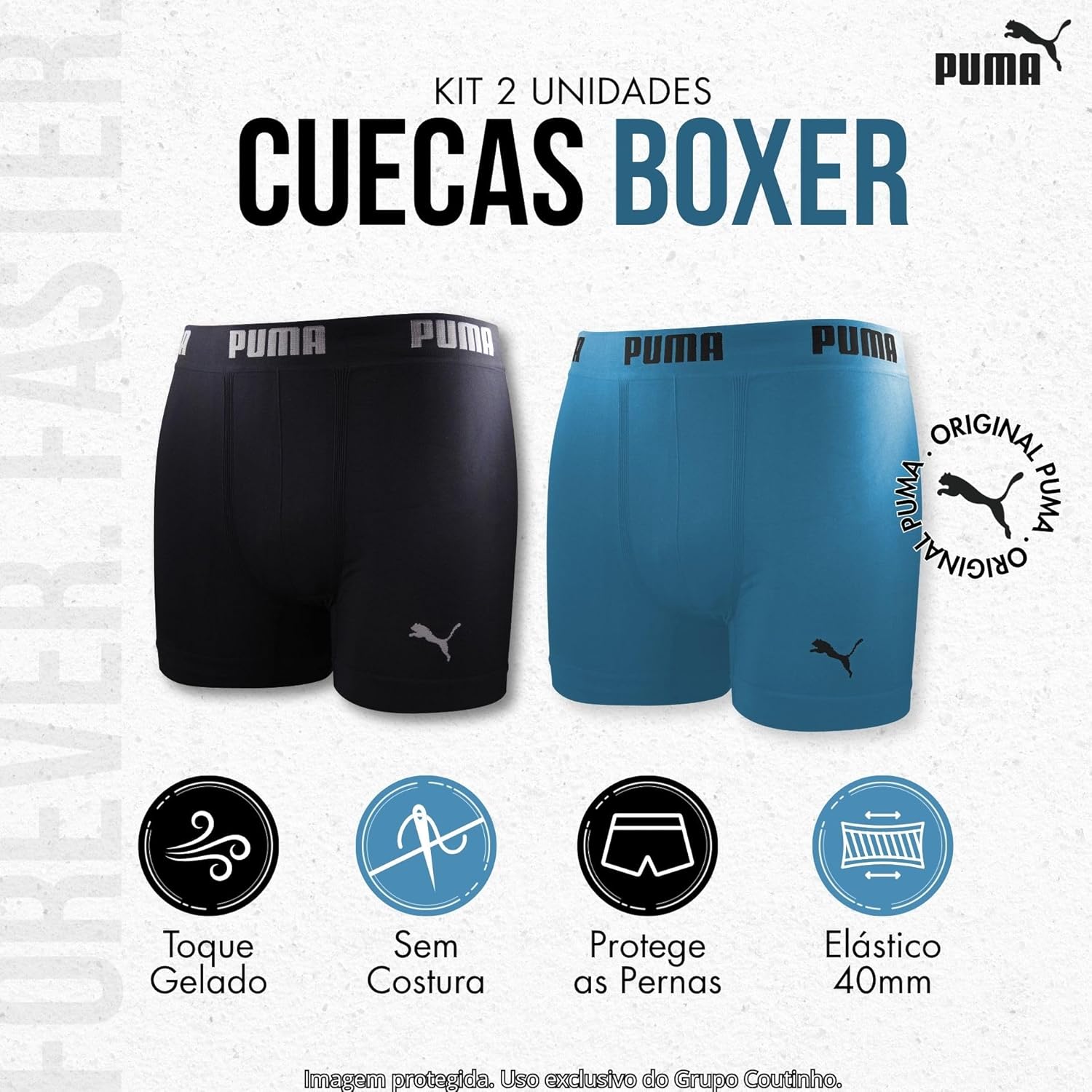 Kit 2 Cuecas Boxer Puma Sem Costura Poliamida Sport Dry Fit em promoção! Veja a oferta e mais achadinhos de Moda íntima 2 Hoje é o melhor dia para comprar Kit 2 Cuecas Boxer Puma Sem Costura Poliamida Sport Dry Fit com aquele preço maroto! Promoção! Aproveite a oferta! 2