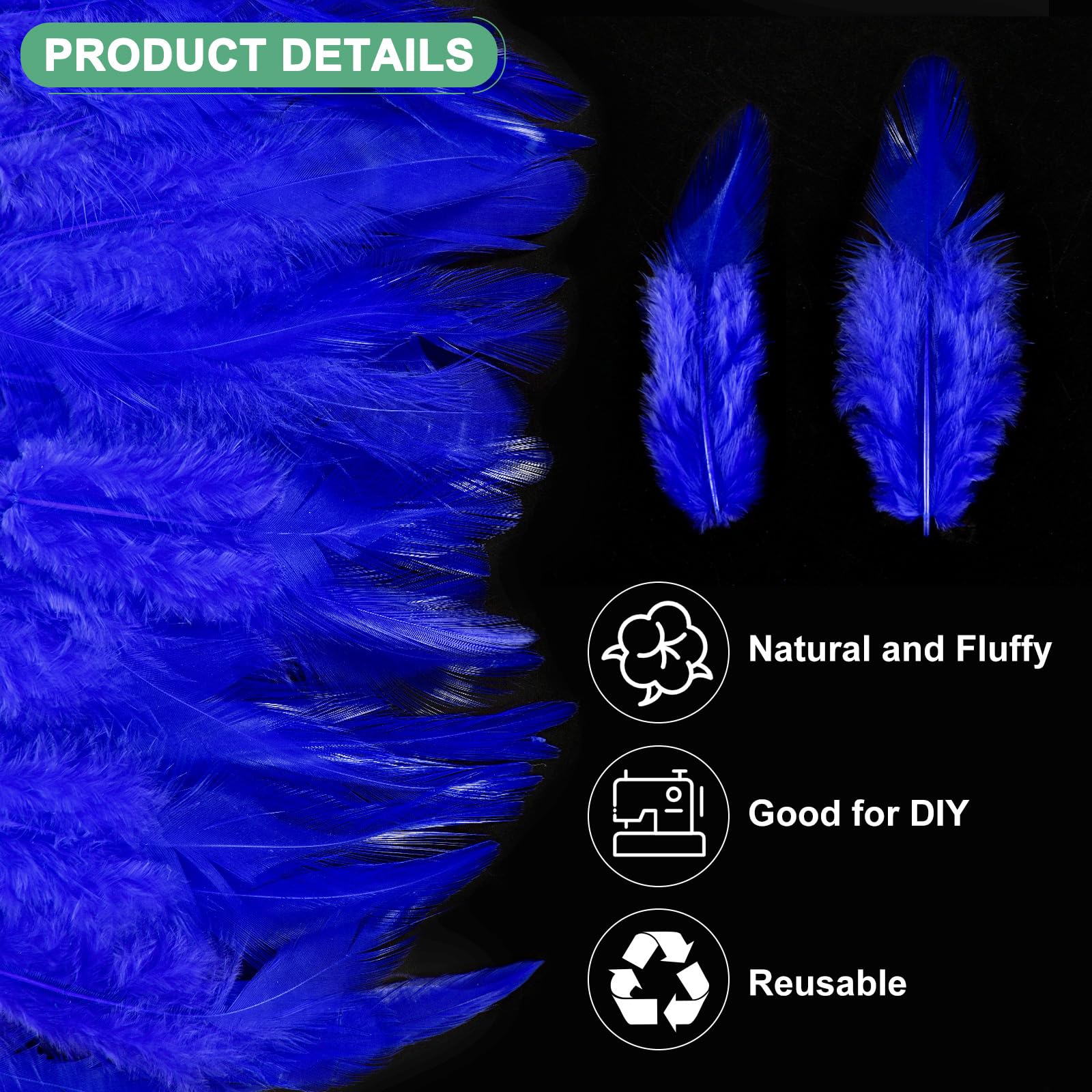 M METERXITY 300-Pack Saddle Hackle Rooster Feather - Image 2
