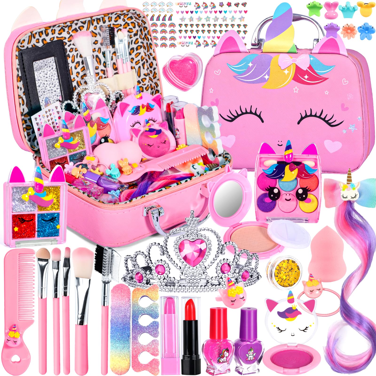 33pcs Schminke für Kinder, Kinderschminke Set Mädchen