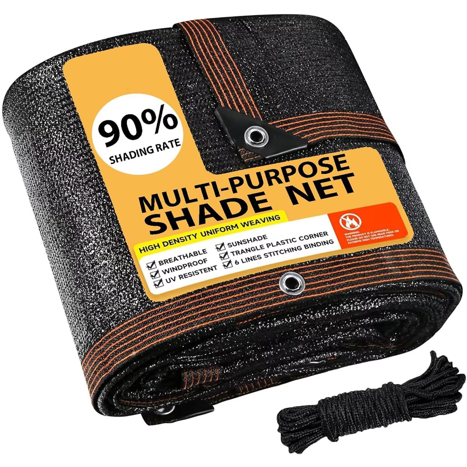AHWEKR 90% Shade Cloth Greenhouse Shading Net with Grommets, 2.7x 4M Sunblock Shade Cloth for Garden, Pergola, Patio Plants, Greenhouse, Chicken Coop, Outdoor