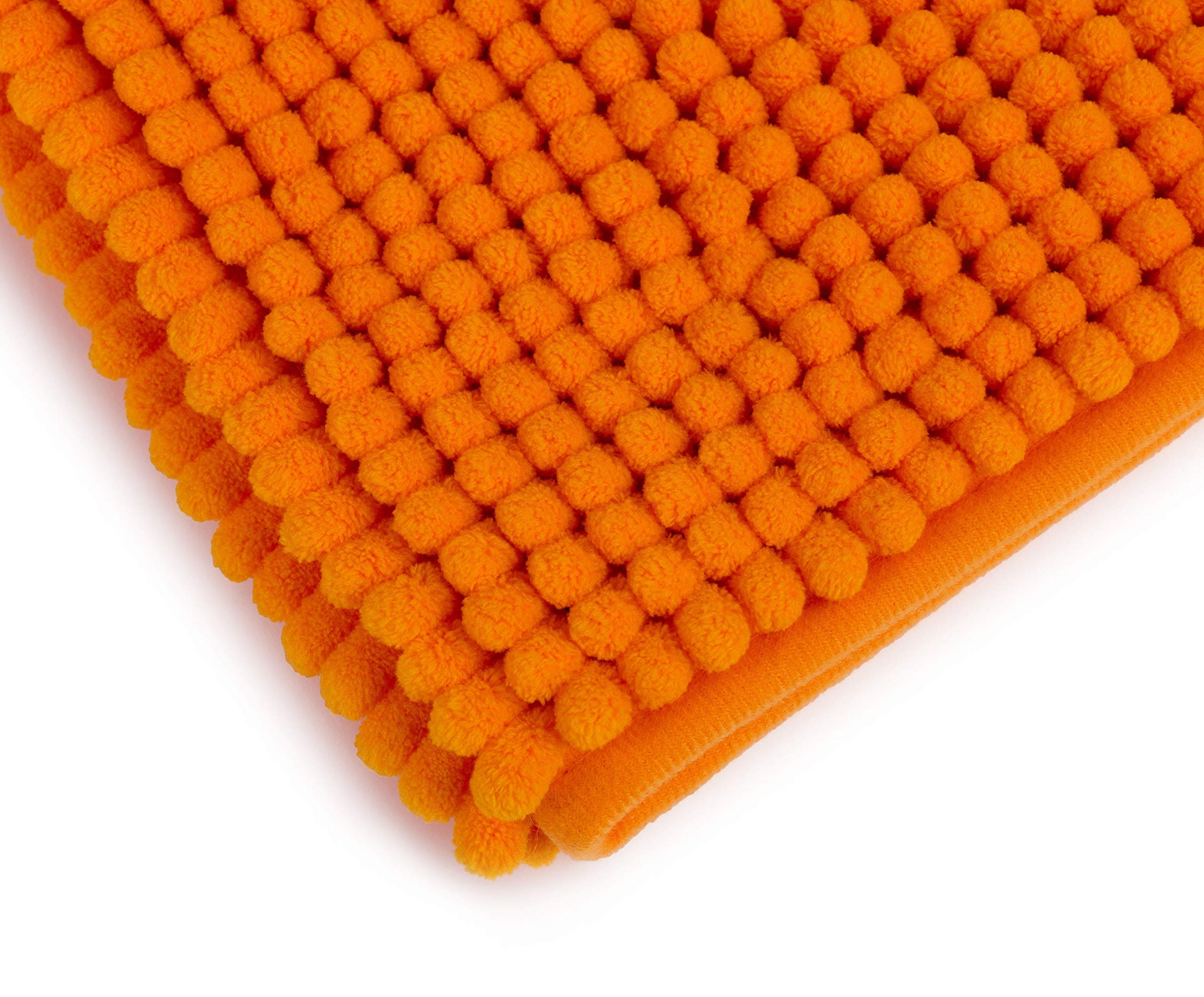 Gözze - Alfombrilla de baño antideslizante, muy suave, microfibra, 70 x 120 cm - Naranja