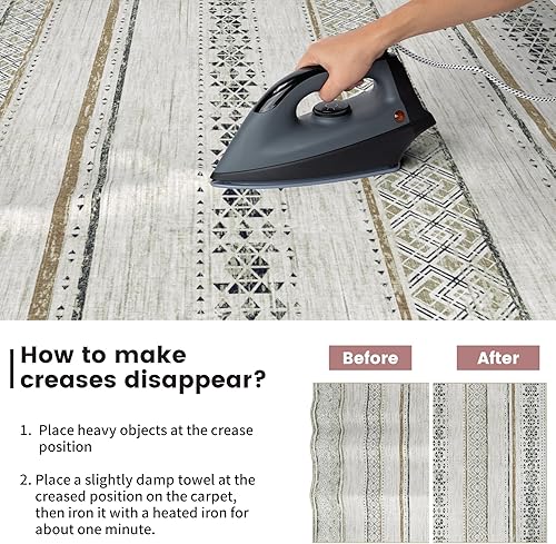 Miniatura 9 de Alfombras de área de 9 x 12 pulgadas para sala de estar alfombra grande lavable a máquina con respaldo antideslizante, resistente a las manchas,