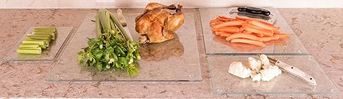 Miniatura 6 de Clever Chef - Juego de 4 tablas de cortar de vidrio de varios tamaños antideslizantes resistentes a las roturas duraderas resistentes a las manchas