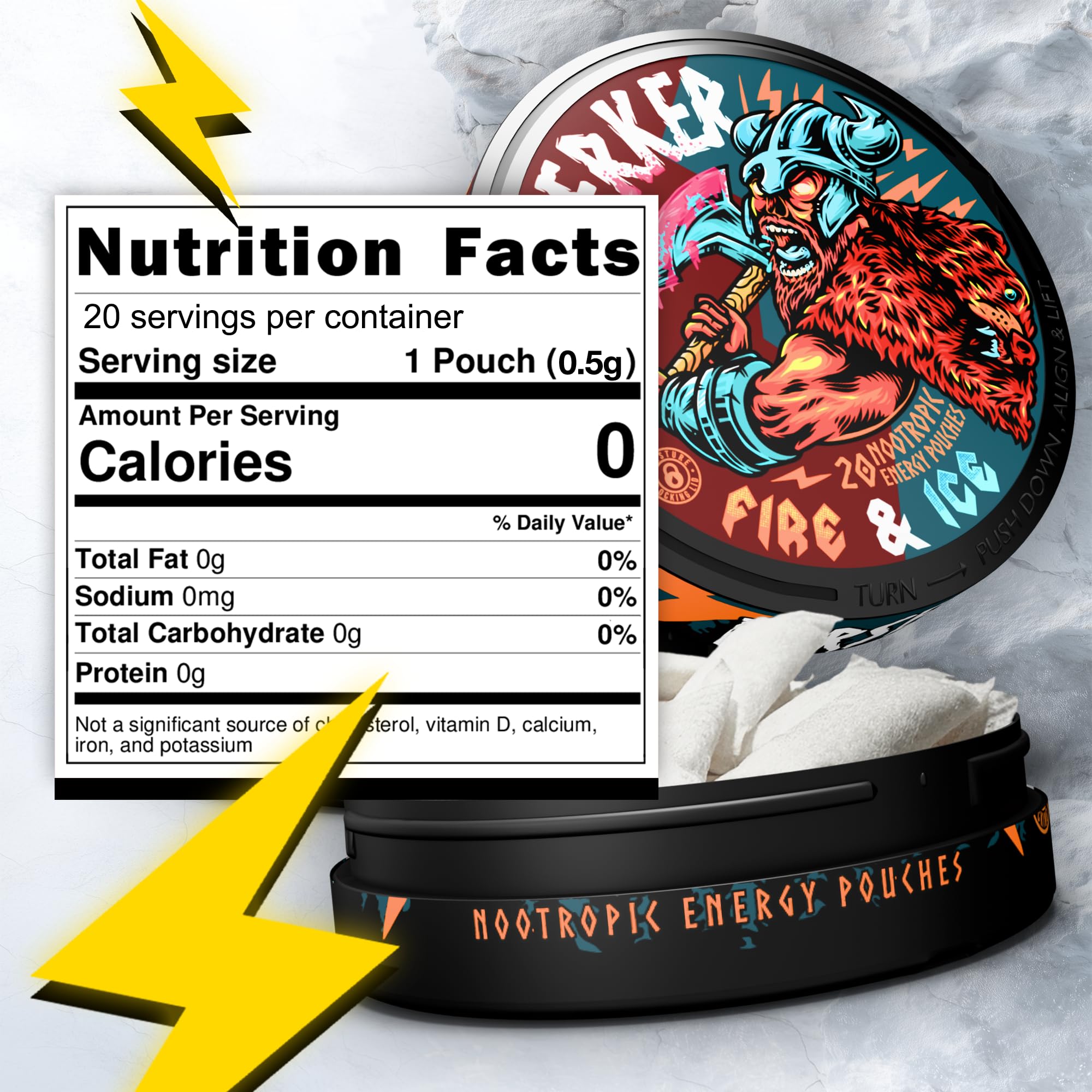 Amazon.com: Berserker Focus Pouches - Fire & Ice - Caffeine