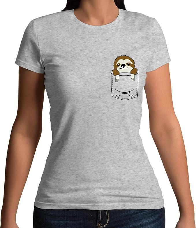 Womens Pocket Sloth Mini Pet Cute Funny 