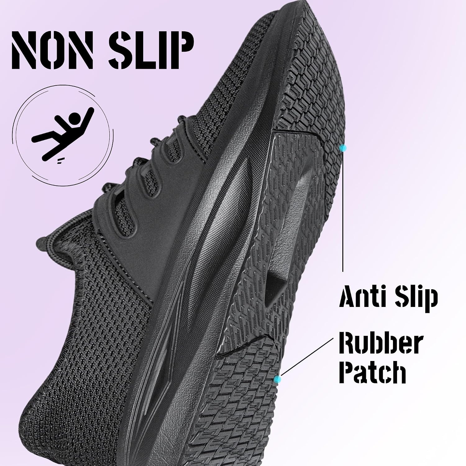 Womens Walking Shoes Non Slip Running Tennis Shoes Slip on Breathable Lightweight Athletic Gym Workout Cross Training Fashion Sneakers