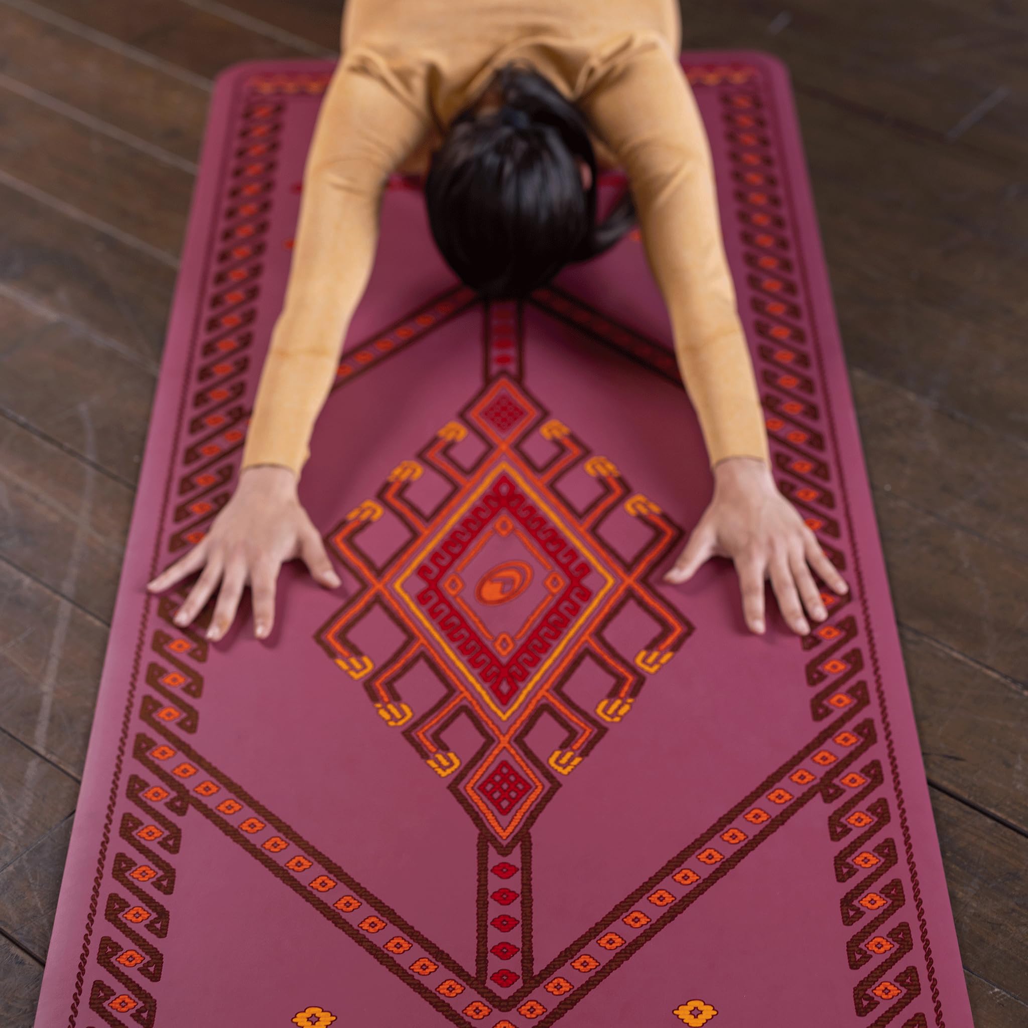 Liforme Tappetini Yoga Stampati – Design brevettato per l'allineamento | Aderenza eccezionale, Ecologico, Atossico, Resistente al sudore, lungo, largo, spessore di 4,2 mm, Borsa per Yoga inclusa