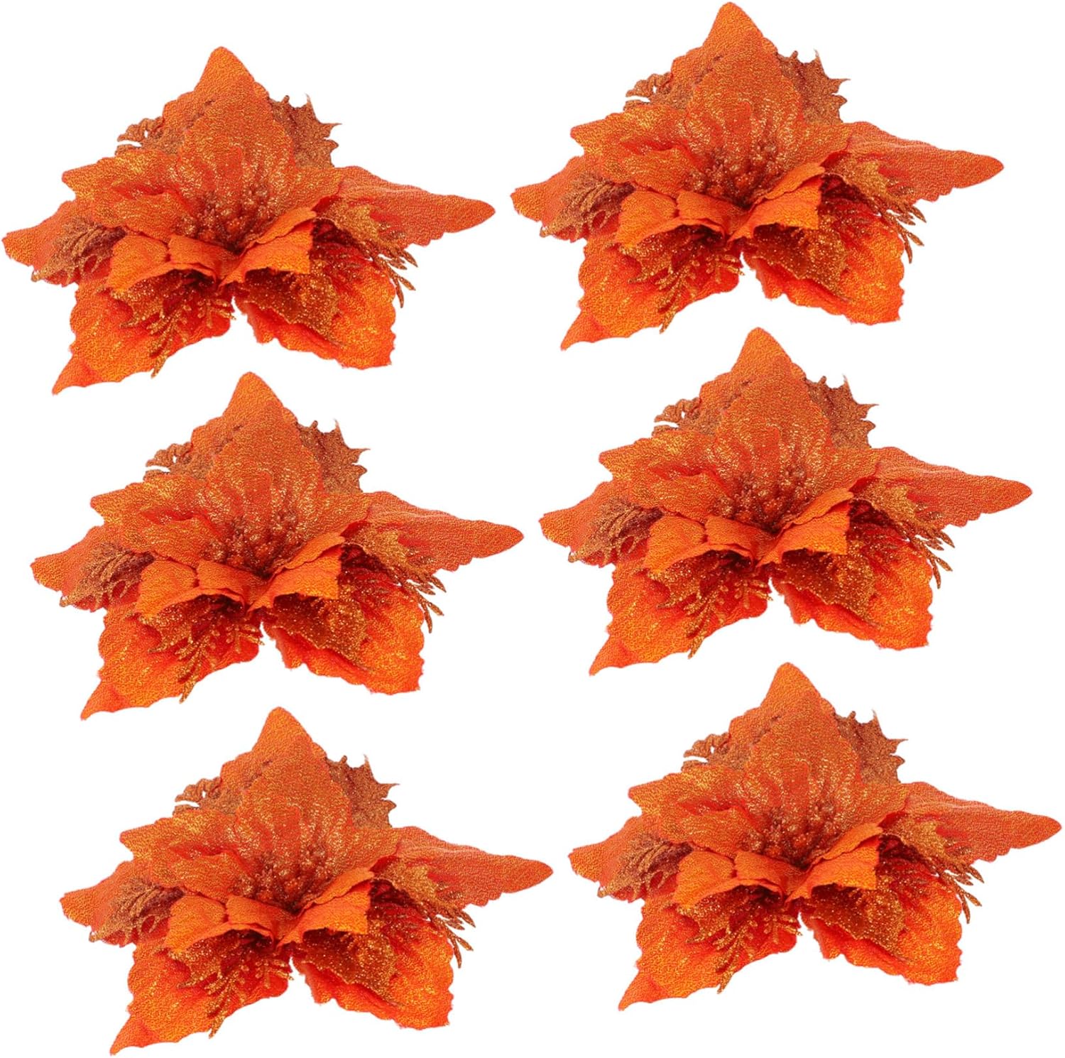 Amosfun 6pcs Decorative Artificial Flowers Xmas Xmas Tree
