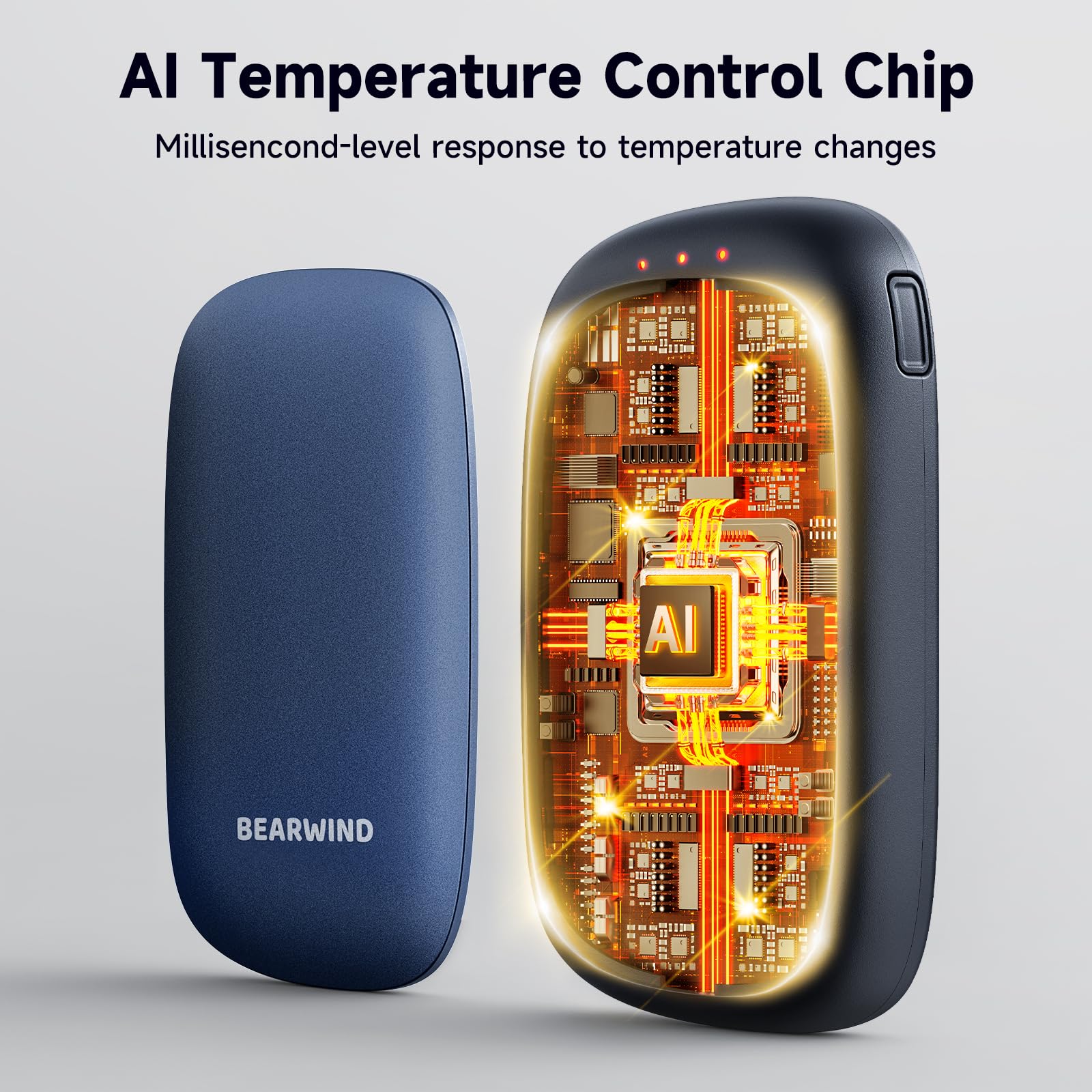 Scaldamani elettrici ricaricabili – Confezione da 2 scaldamani magnetici tascabili con chip AI, attrezzi da caccia portatili, riutilizzabili per l'inverno, idee regalo per uomini, donne
