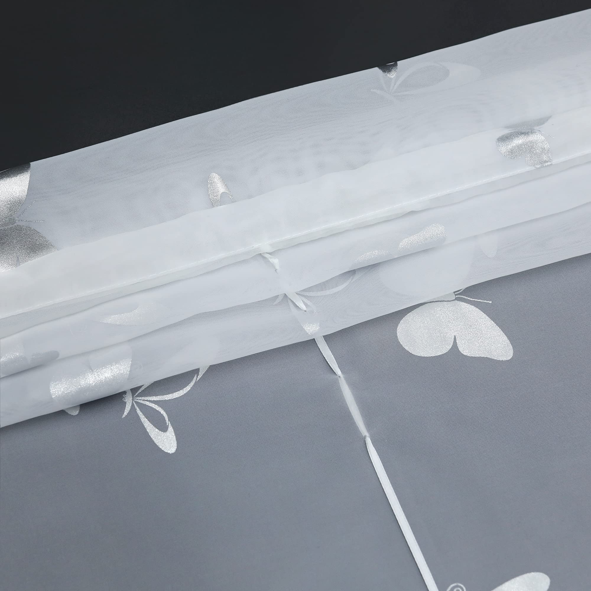 Store Transparent à Passants 'Bubble' | Rideau Court Moderne Pour Cuisine, Salon | 100% Polyester, Plusieurs Tailles