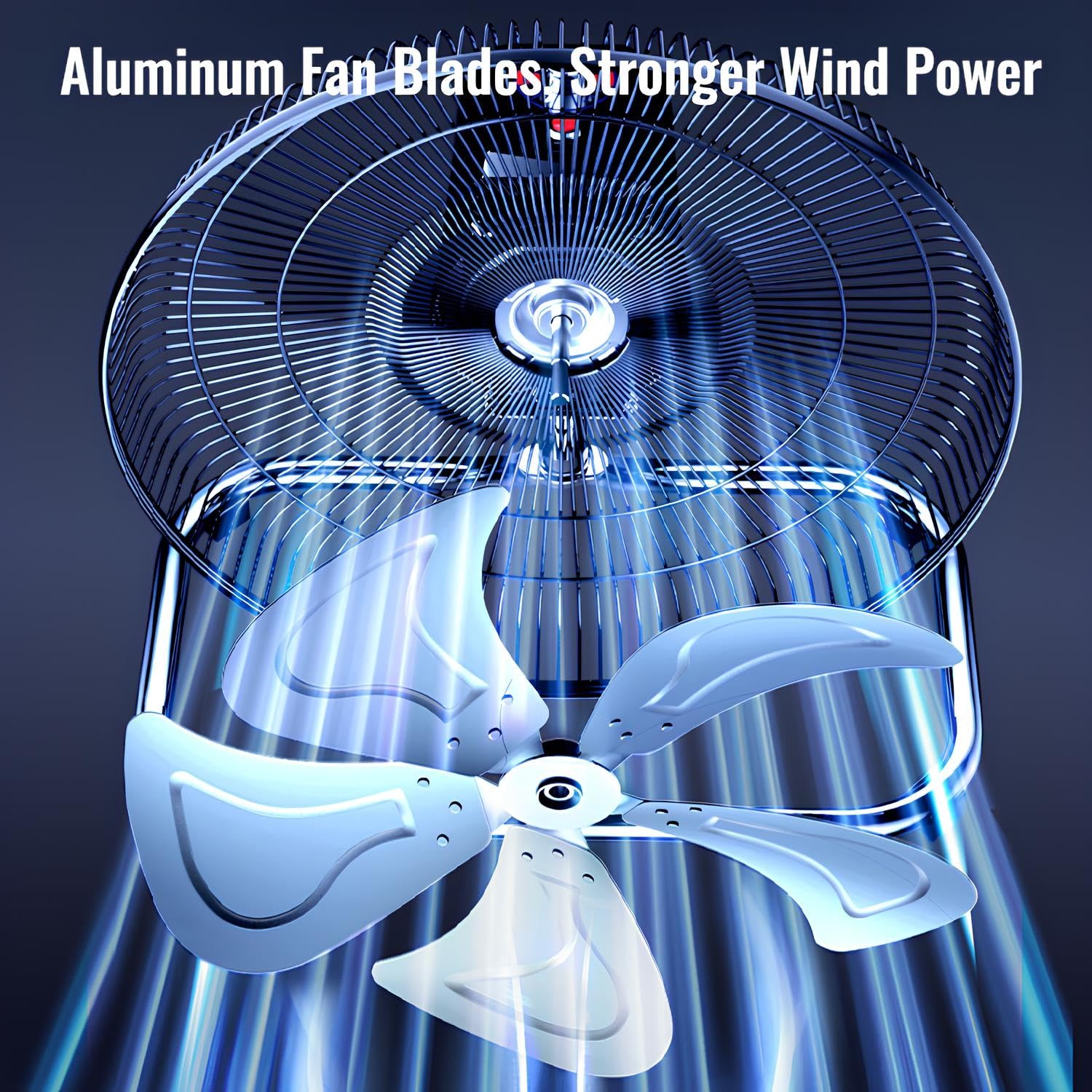 Ventilador Industrial de Suelo, Alta Velocidad en Metal con 3 Niveles