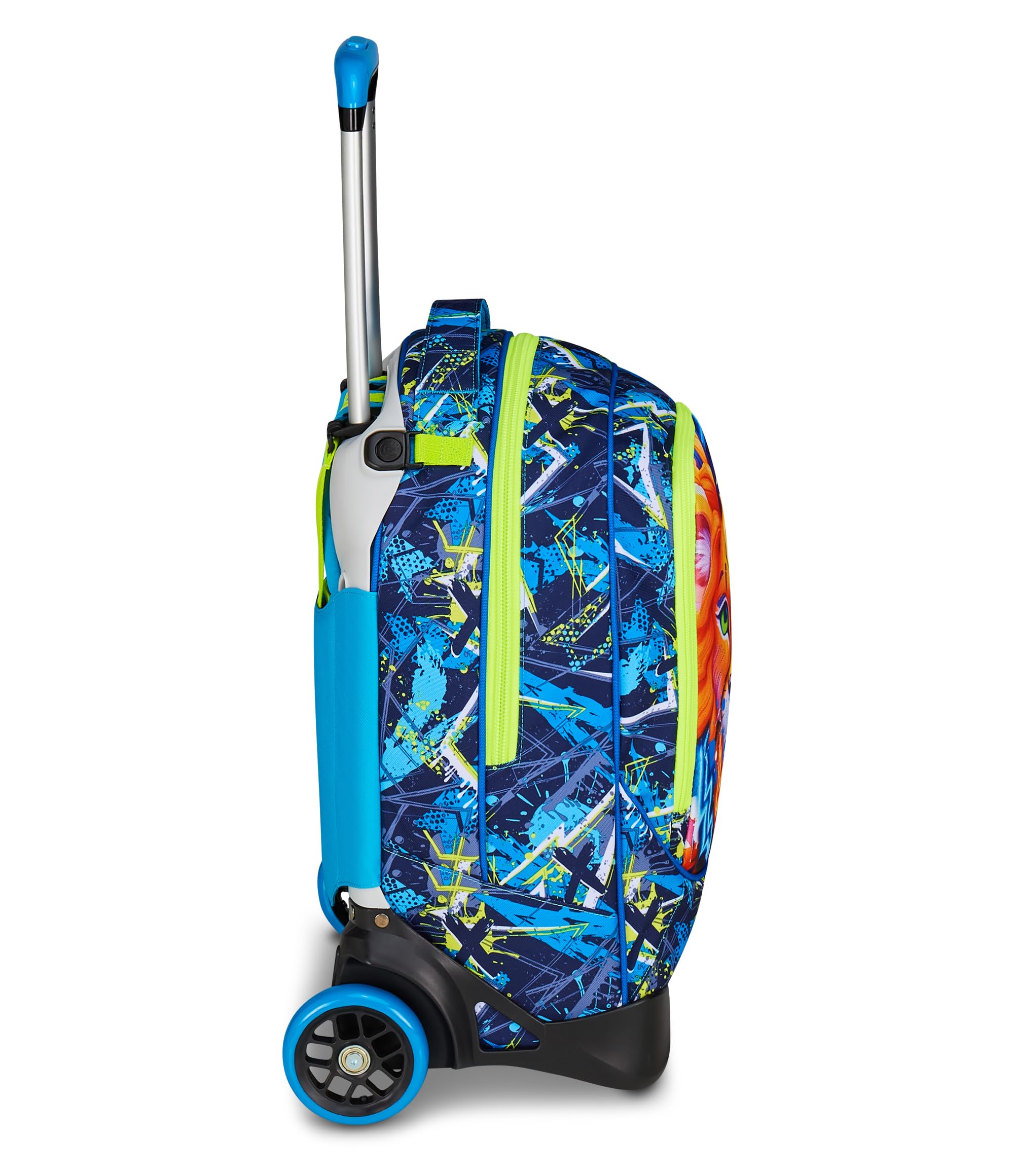 SJ GANG STYLE JAM GANG Trolley Scuola Cuccioli New Tech, Blu, 3 in 1, Triplo Uso, Zaino con Carrello Sganciabile e Crossover System, Scuola Elementare, Bambino