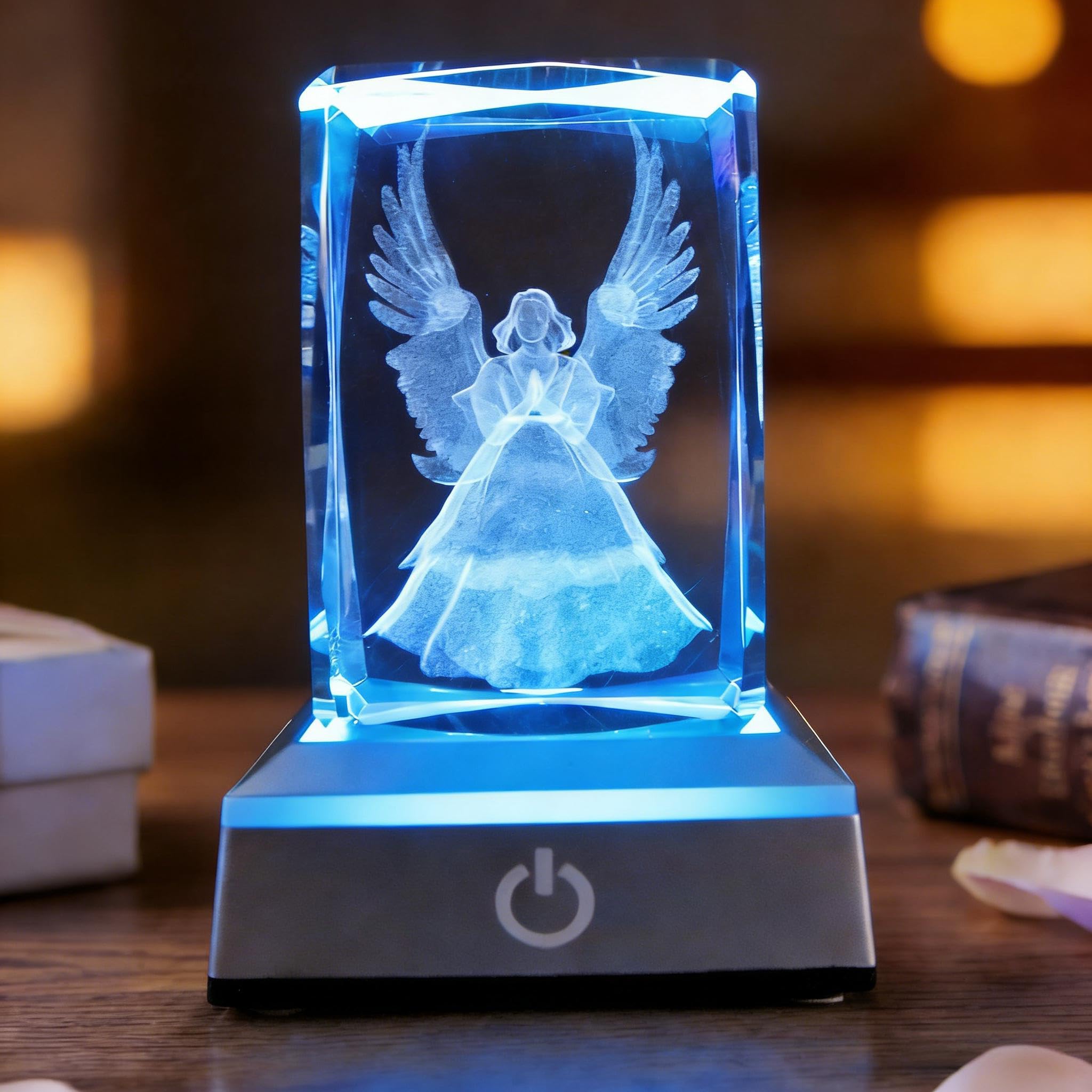 Amazon.com: vskikris 3D Laser Crystal Guardian Angel Figurines