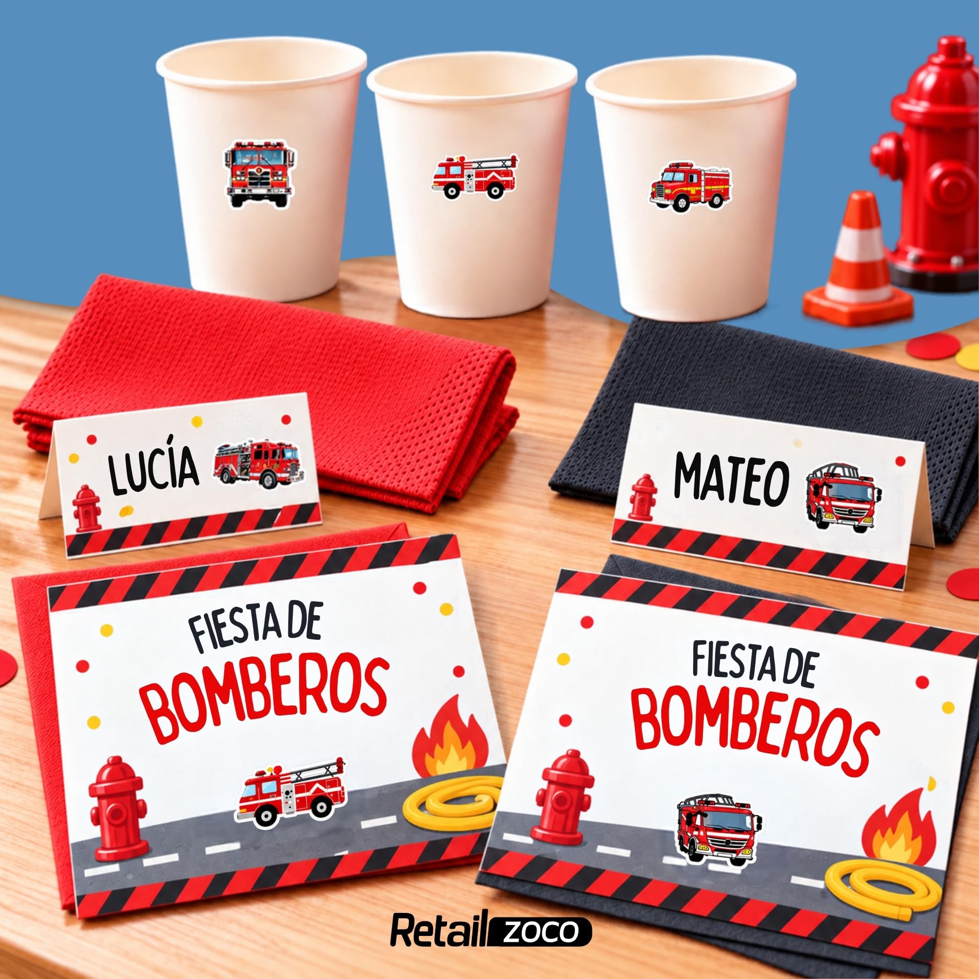 Rollo Pegatinas Oficio Bombero para niños, Profession stickers, 3 Unidades - imagen 5