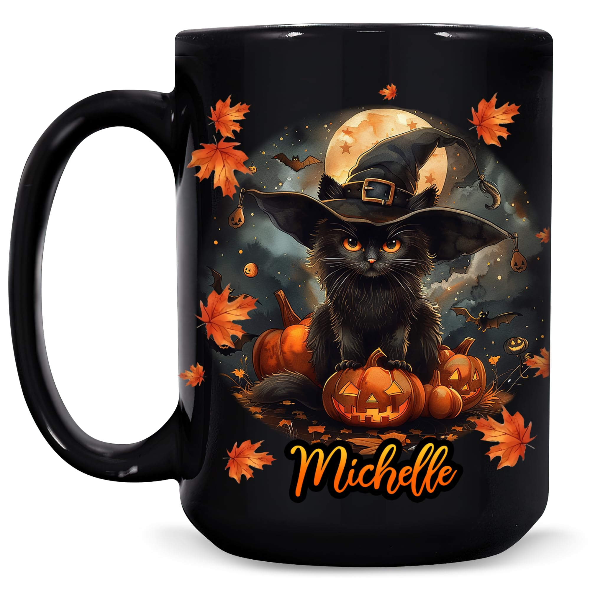 Amazon.com: Hyturtle Personalized Halloween Black Cat Mug - Black