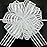 FQTANJU Pull Bow, Large, Organza, 6 Inches, 5 Pieces (White)
