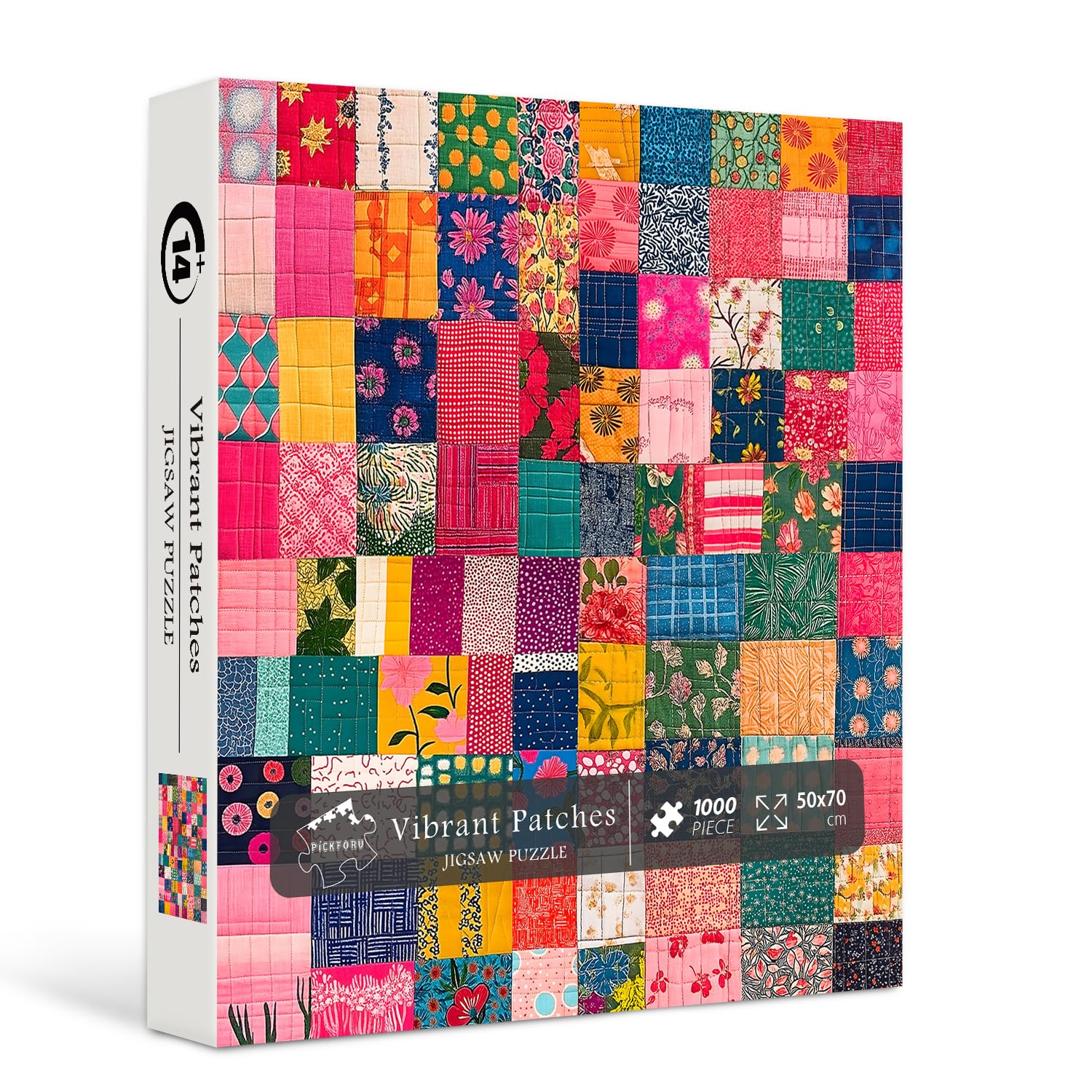 Sewing Patch 1000 Piece Puzzle for Adults, PICKFORU Vintage Quilt Patchwork Flower Art Puzzles, Impossible Difficult Colorful Theme as Wall Decor โ image 1