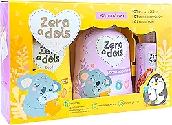 Zero a dois, Kit de higiene infantil - Shampoo 250ml / Condicionador 250ml / Colônia 60ml