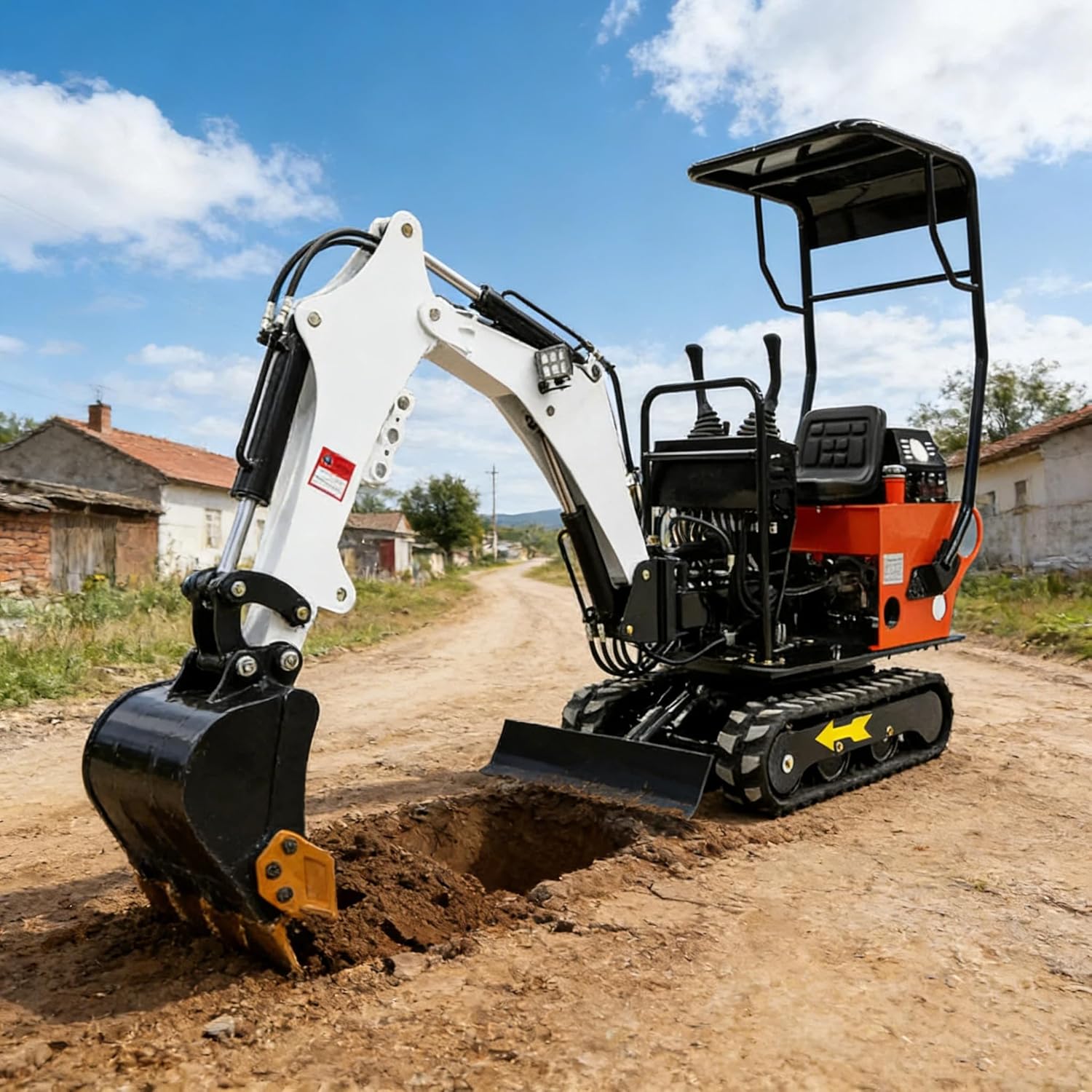 Mini Excavator 1 Ton – Driving-Type Compact Crawler Digger for Trenching, Digging & Yard Work