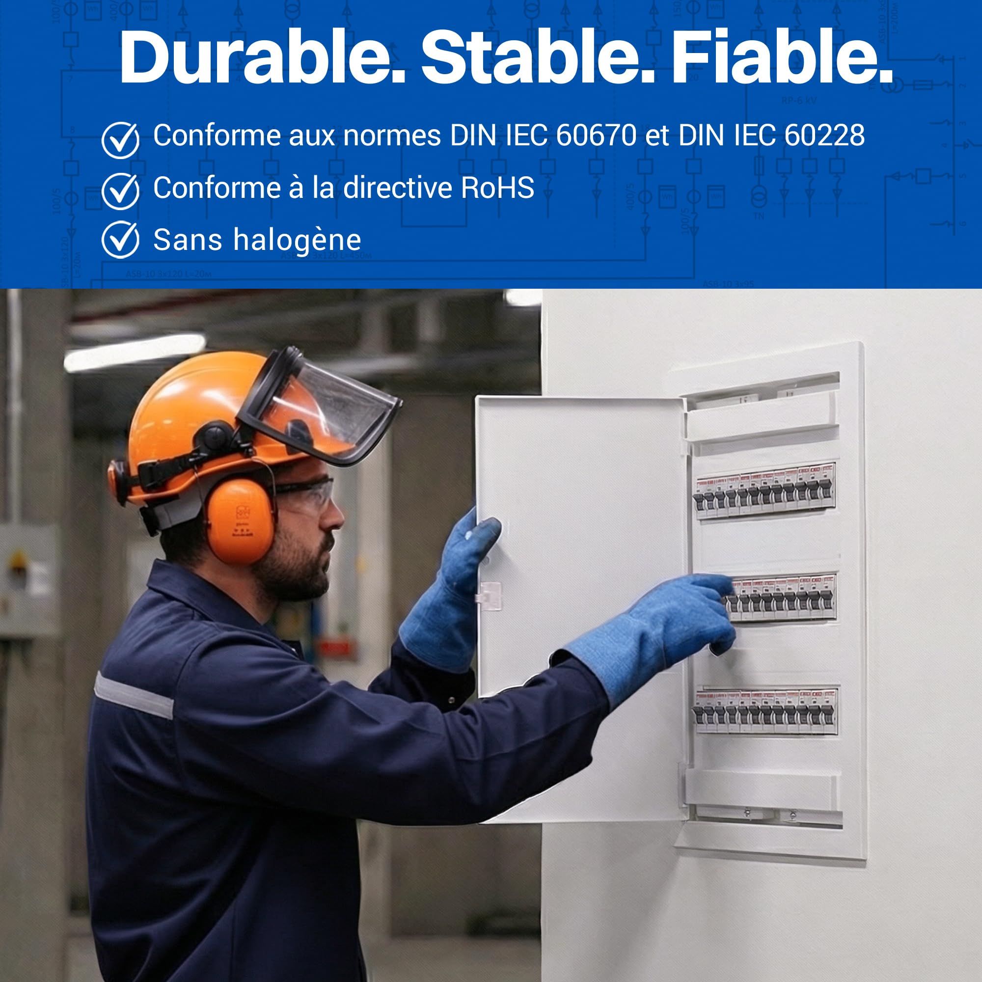 Intratec Coffret Électrique Encastré 3 Rangée – Tableau de Distribution IP40 pour 36 Modules avec Porte Blanche et Rail DIN pour Installation Électrique Maison & Professionnel – 592 x 347 x 92mm