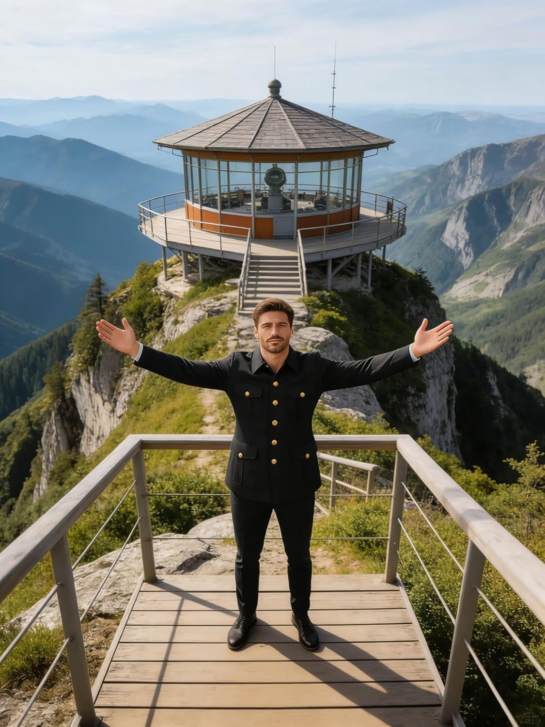 Men's 2 Piece Safri Suits for Men Regular Fit Stand Collar Suit Men Multi Pocket Blazer Chinese Tunic Wedding Set - Image 3