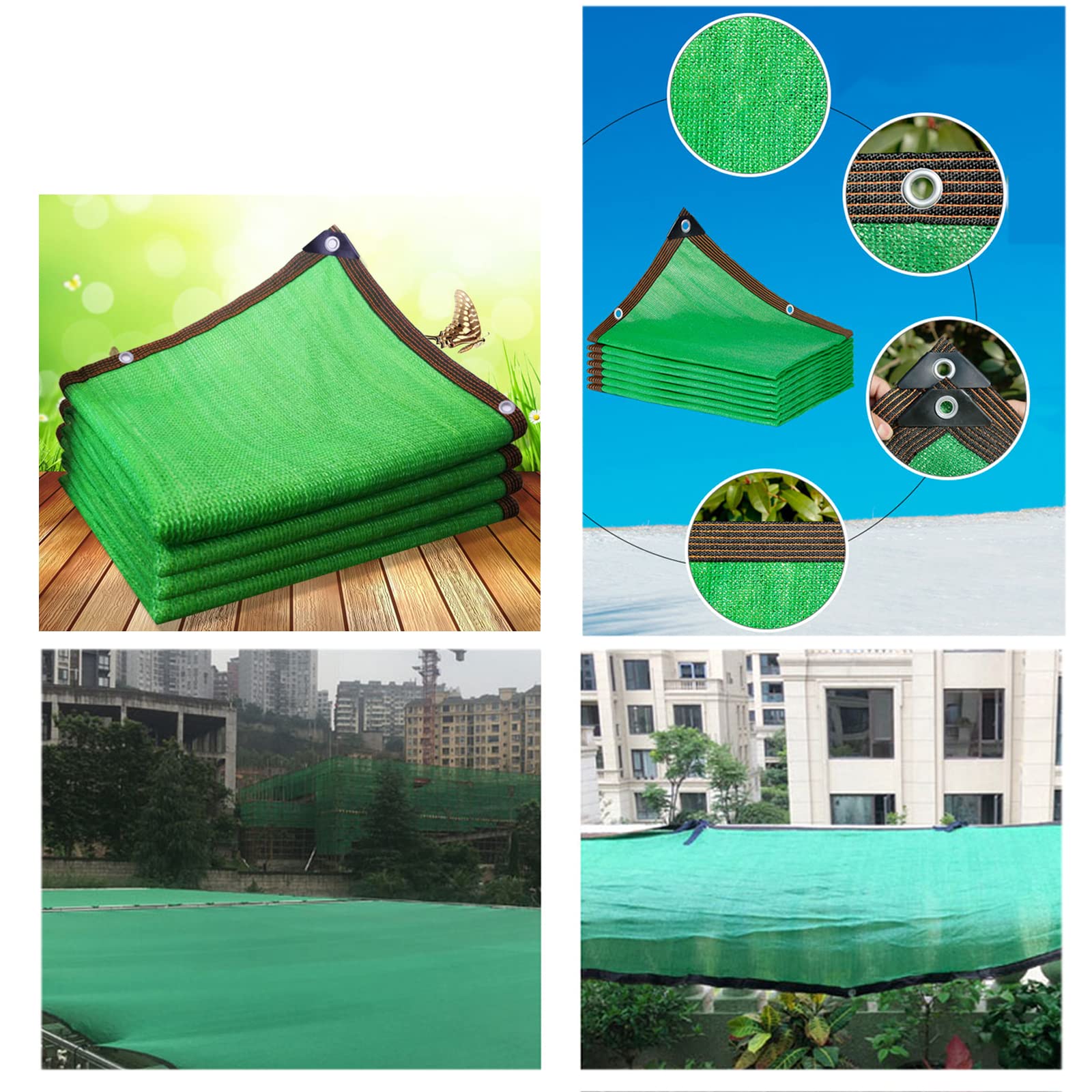 Malla Sombreadora Sun Net Toldo Vela de Sombra Protección Solar Rectangular Tela Verde para Invernadero Toldo Vela de Sombra Malla de Ocultación para Jardín (4x6m(13.12x19.69ft))