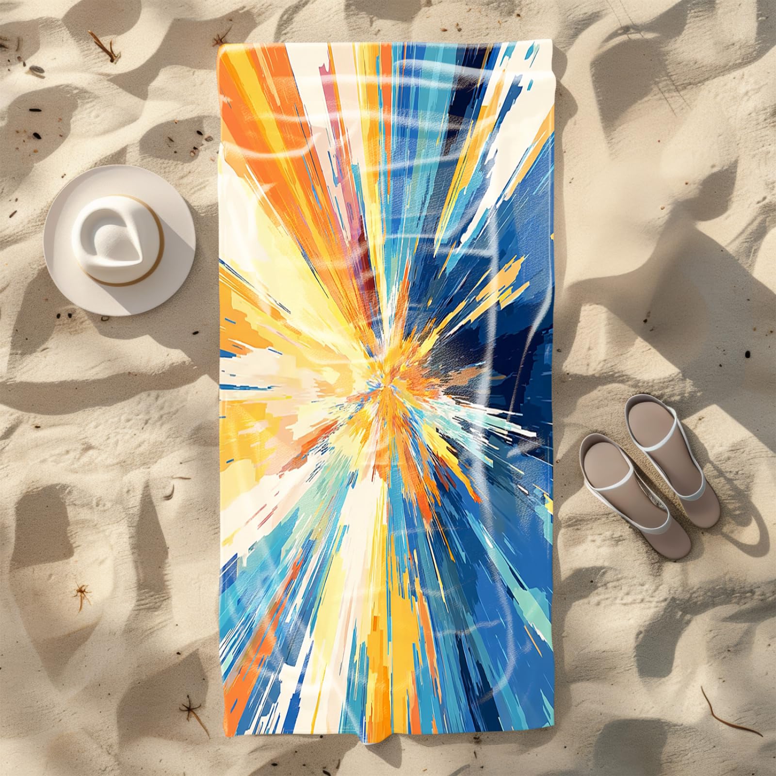 Telo Mare Microfibra Grande 200X200 Graffiti In Gradiente Giallo Telo da Mare Matrimoniale Xxl,Ad Asciugatura Rapida, Telo Bagno Senza Sabbia,Spiaggia, Campeggio, Escursionismo, Picnic