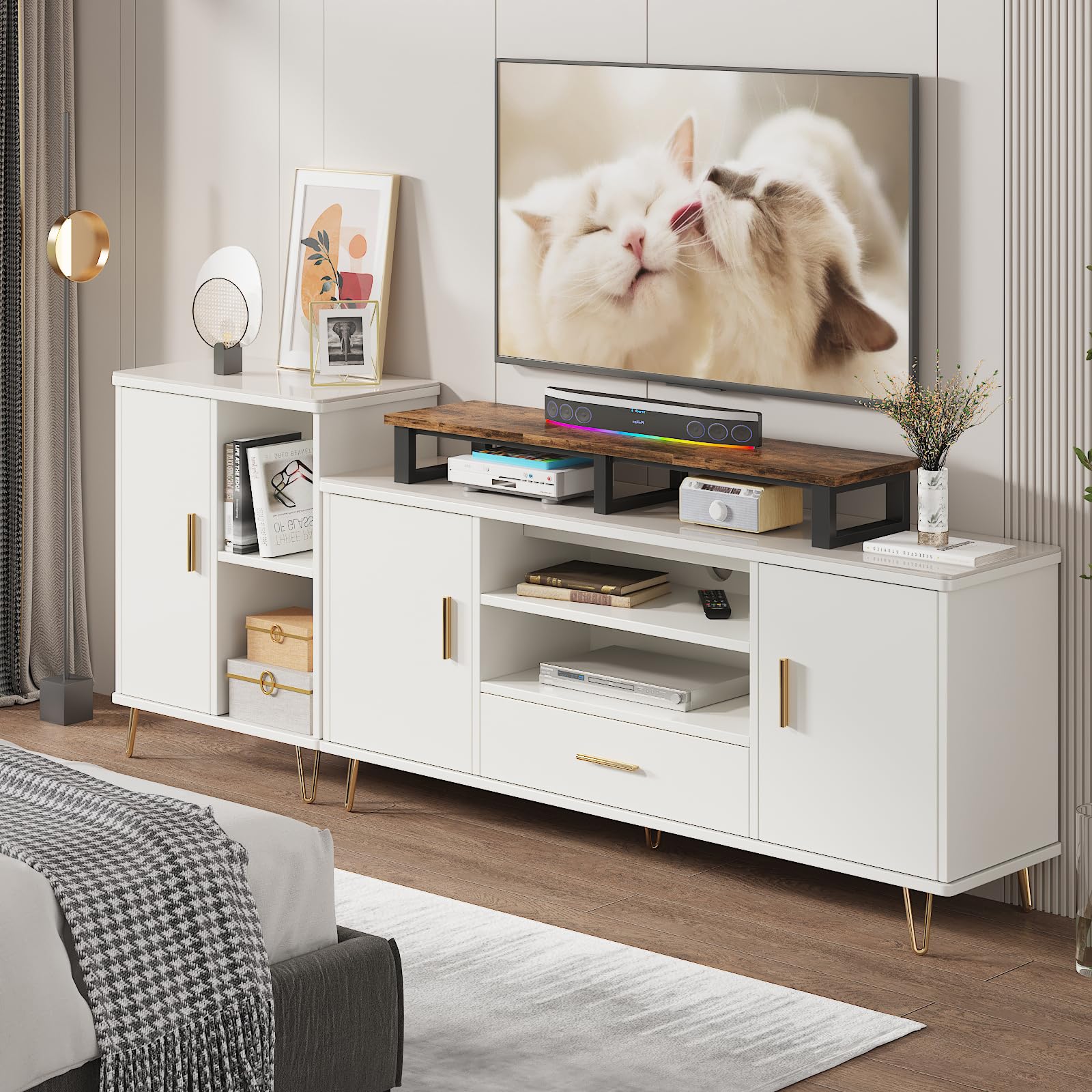 TV STAND YAOHUOO RUSTIC BROWN 47 pollici - Dettaglio