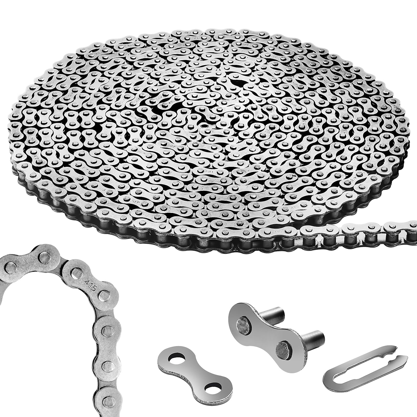 Photo 1 of #41 20 ft Roller Chain for Gate Openers Carbon Steel Operator Chain Electric Automatic Sliding Gate Opener Garage Hanger Door Karts Bike