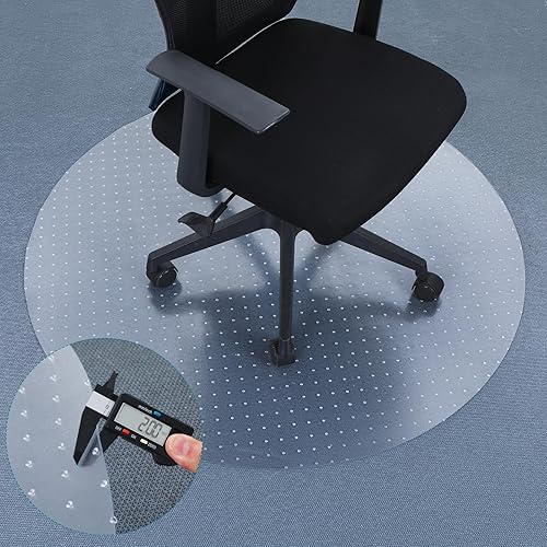 Tinideya Tapete redondo para silla de oficina de 45 pulgadas, transparente con borde extendido, protector de alfombra transparente para computadora, disponible en Yaxa Guatemala