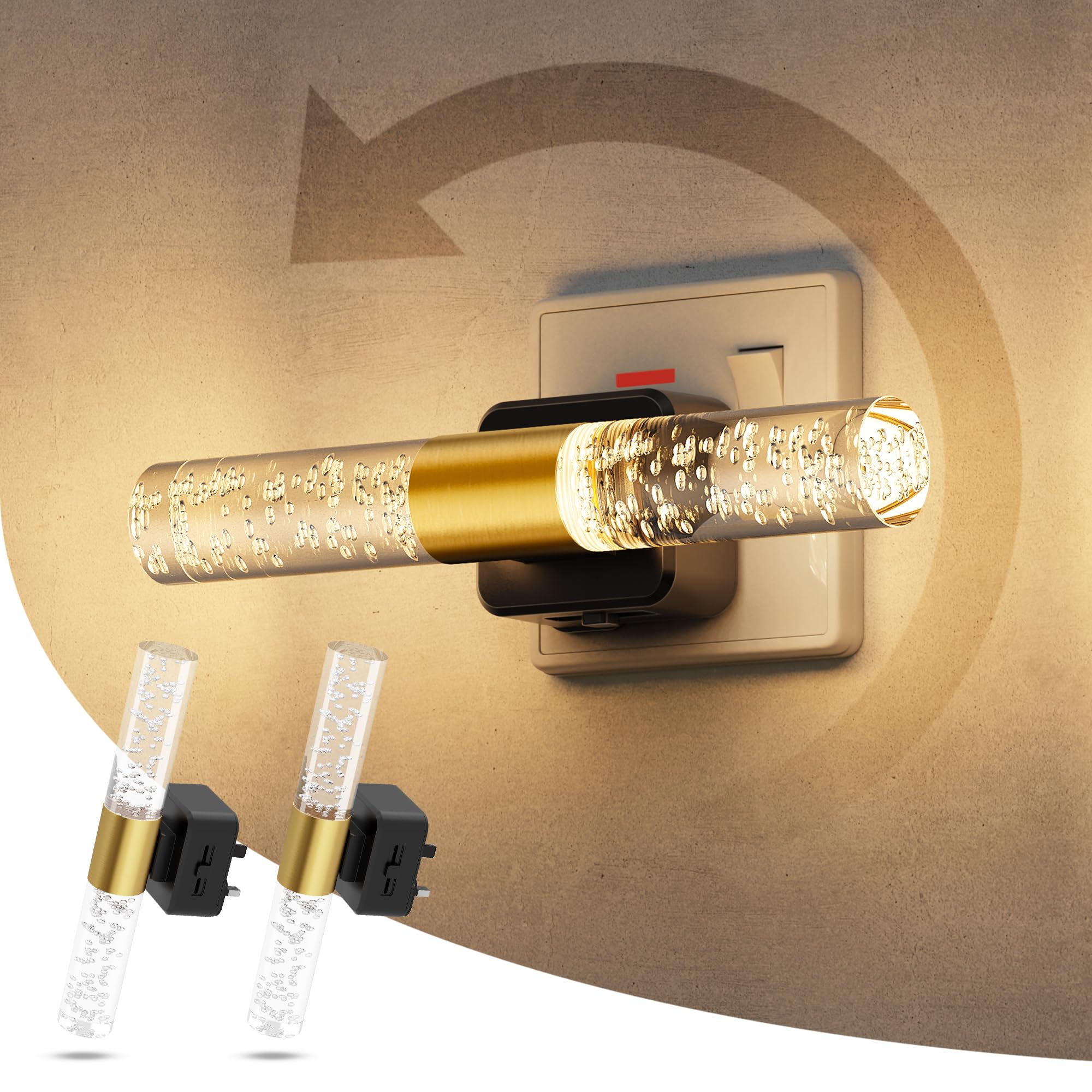 LOHAS-LED Night Light, Dusk to Dawn Sensor Night Light Plug in, Amber/3000k/5000K Adjustable Color Temperature, 3 Brightness Levels, Acrylic Modern Nightlight for Hallway, Stair, Bedroom,1 Pack — view 22