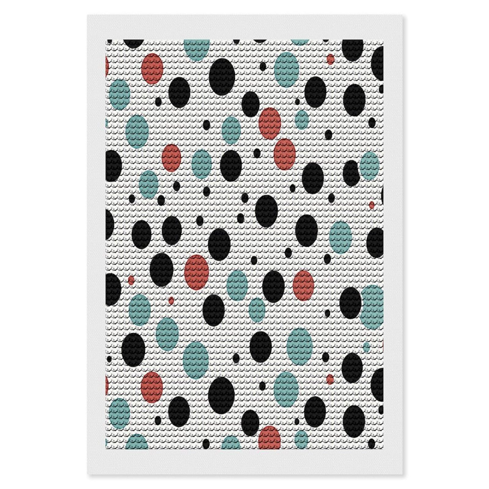 FekiLoot Polka Dot Diamond Painting Kits for Beginners DIY Diamond Art Kits for Adults Full Drill Round Diamond Dot Gem Art Painting Fun DIY Crafts for Home Kitchen Wall Decor Gift 8"x12"