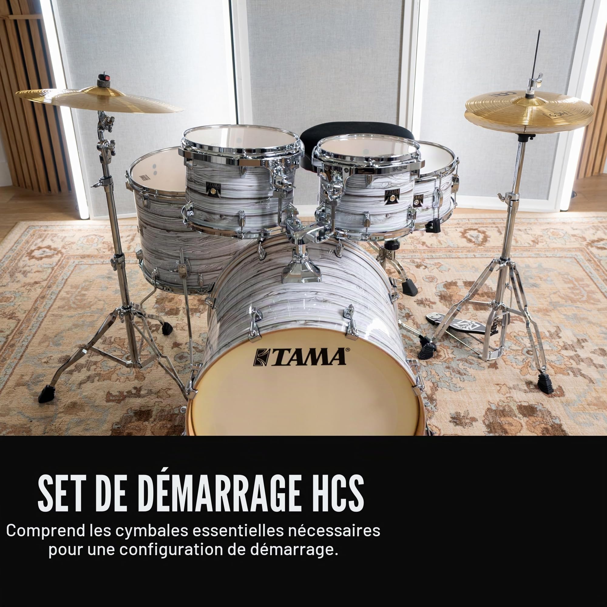 Meinl Cymbals HCS Set de Cymbales Basique avec Hihat 14 pouces et Cymbale Crash-Ride 18 pour Batterie – Finition Traditionelle en Laiton, fabriquée en Allemagne (HCS1418)