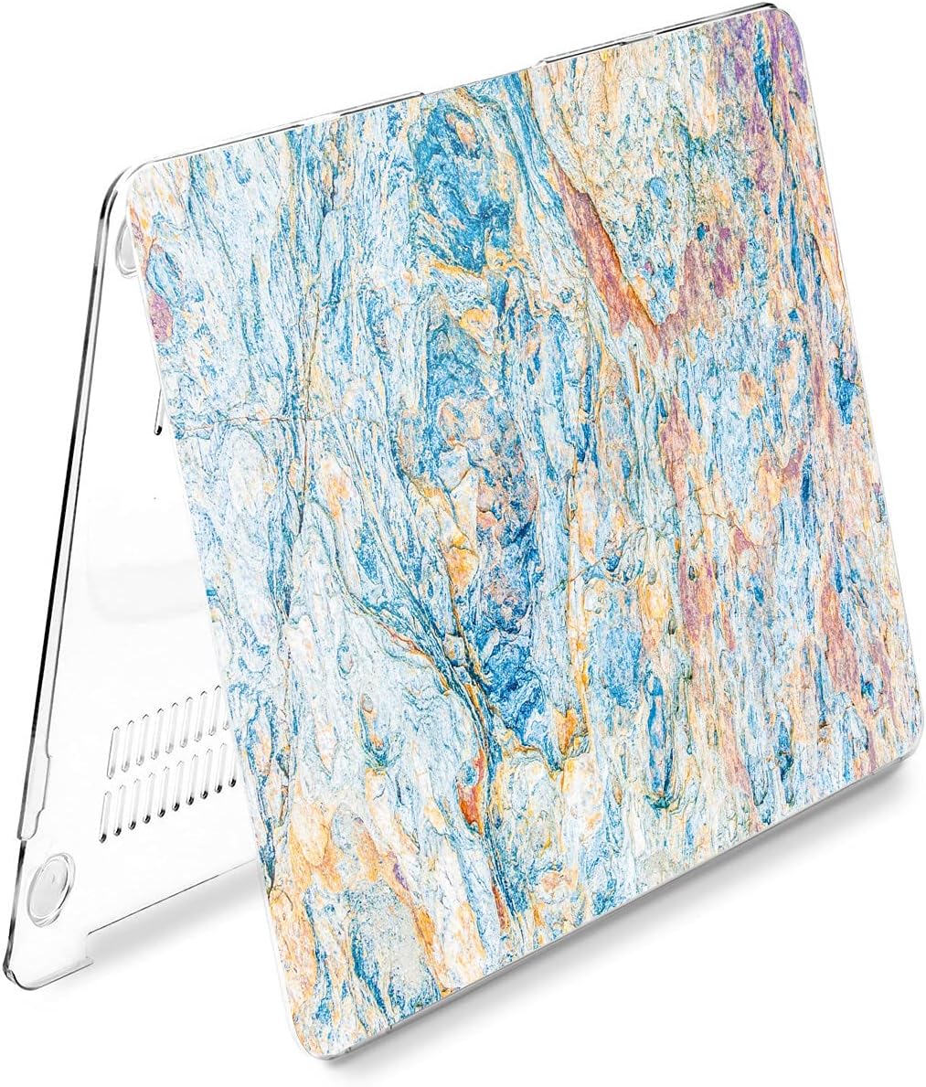 Hard Case Compatible for MacBook Pro 16 14 M3 M2 2023 M1 Pro 13 2022 Air 13 2021 Retina 2020 Mac 11 12 Pastel Blue Design Painted Marble Trendy Cover Print Stone Protective Laptop Abstract