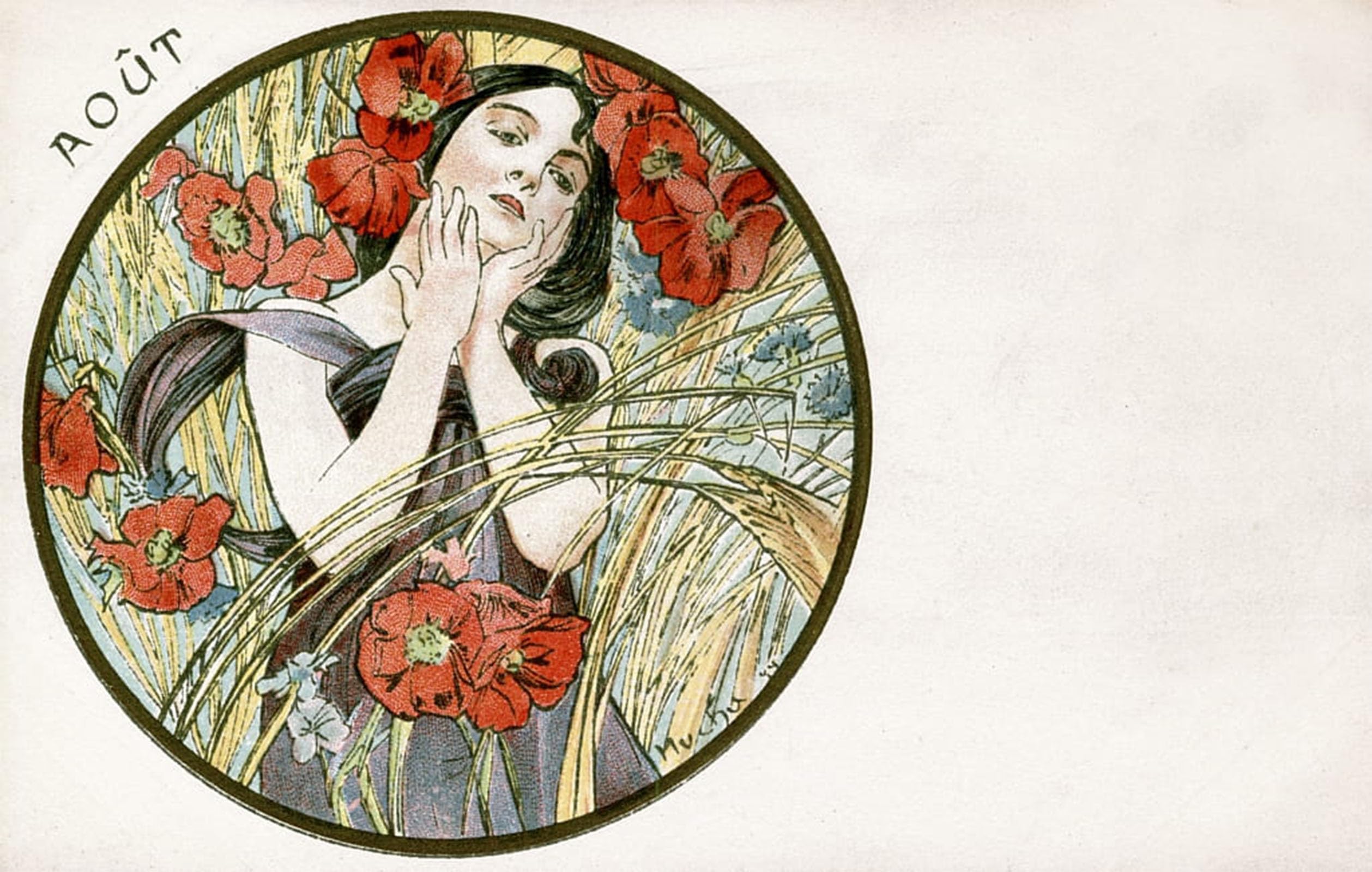SERENDIPITP Aesthetic Poster Photo Wall Print Retro Picture Winter Illustrations painting by Alphonse Mucha Modern Wall Artwork for Home Decor 60x90cm