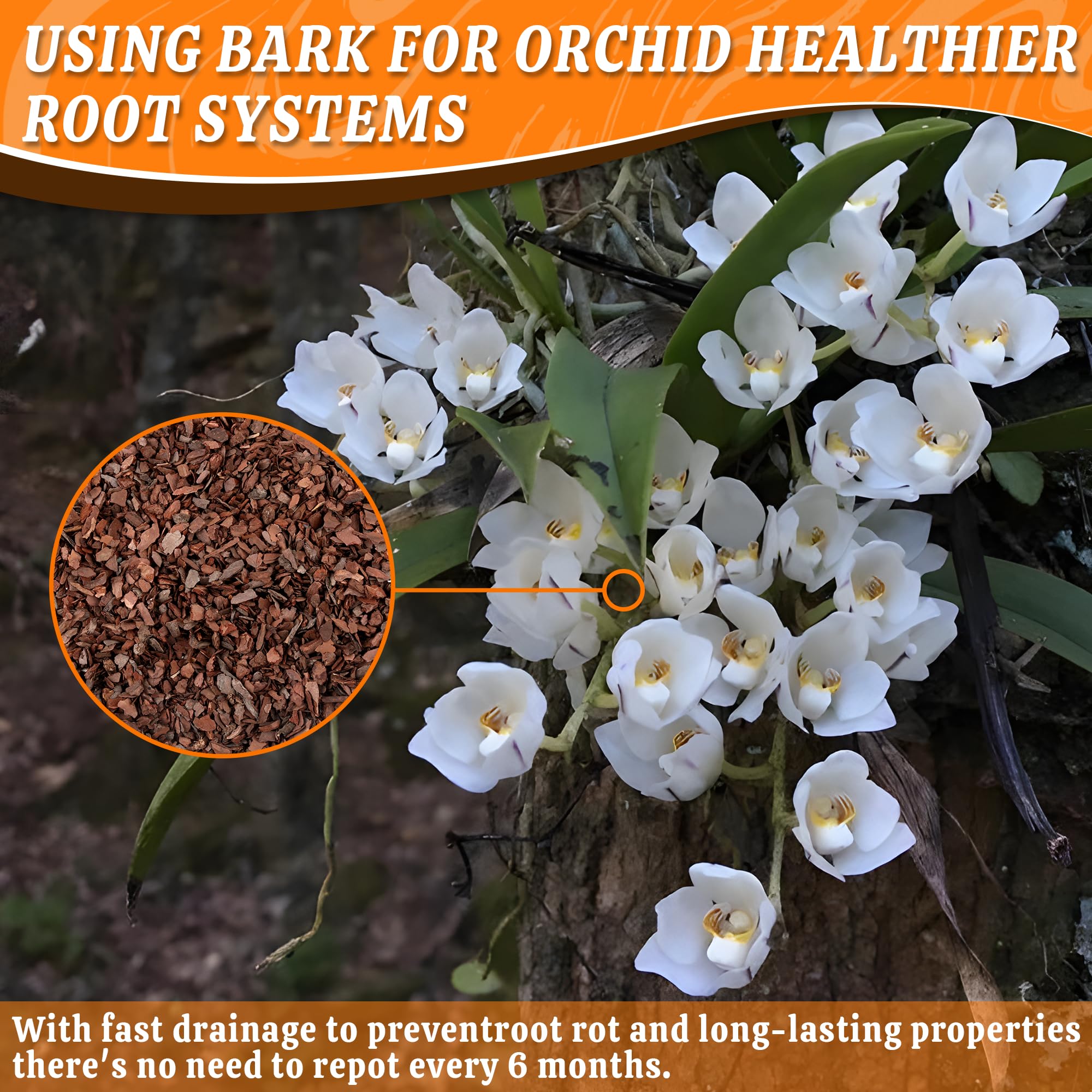 AVALUTION Orchideen-Blumenrinde, 18QT, Bio-Orchideenrinde für Pflanzen, natürliche Kiefernrinde, Holzspäne, Orchideenrinde, Blumenmischung für Zimmerpflanzen-Mulch, hilft Orchideenpflanzen,